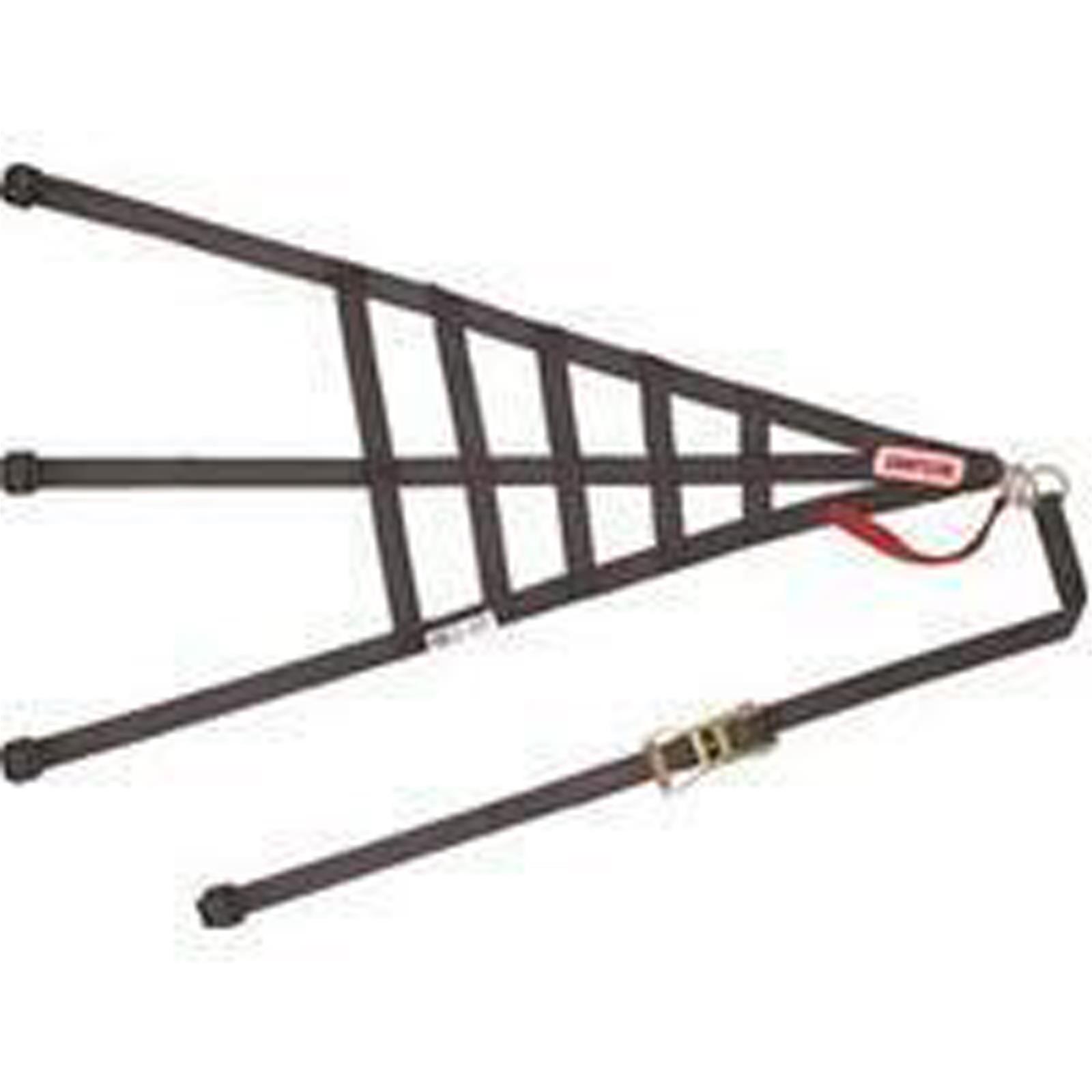 Simpson C5R Driver Window Nets DNC5RRP Net, Passenger Side, Triangle, Ribbon Style, Polypropylene, Black, SFI 37.1, Each
