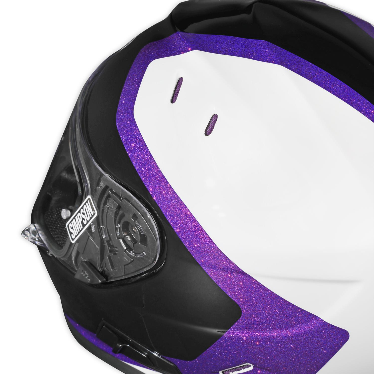 Simpson Ghost Bandit Limited Edition Royal Series Helmets GBDROYXS Helmet, Bandit, Edition, Royal, Full Face, Polyester Liner, While/Black/Purple, Clear Visor, X-Small, Each thumbnail 3