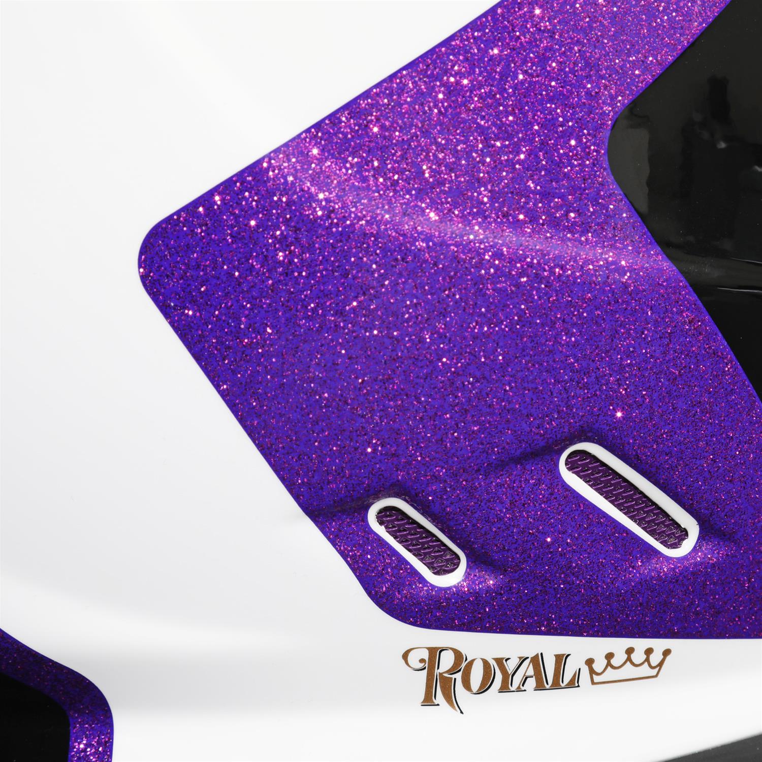 Simpson Ghost Bandit Limited Edition Royal Series Helmets GBDROYXS Helmet, Bandit, Edition, Royal, Full Face, Polyester Liner, While/Black/Purple, Clear Visor, X-Small, Each
