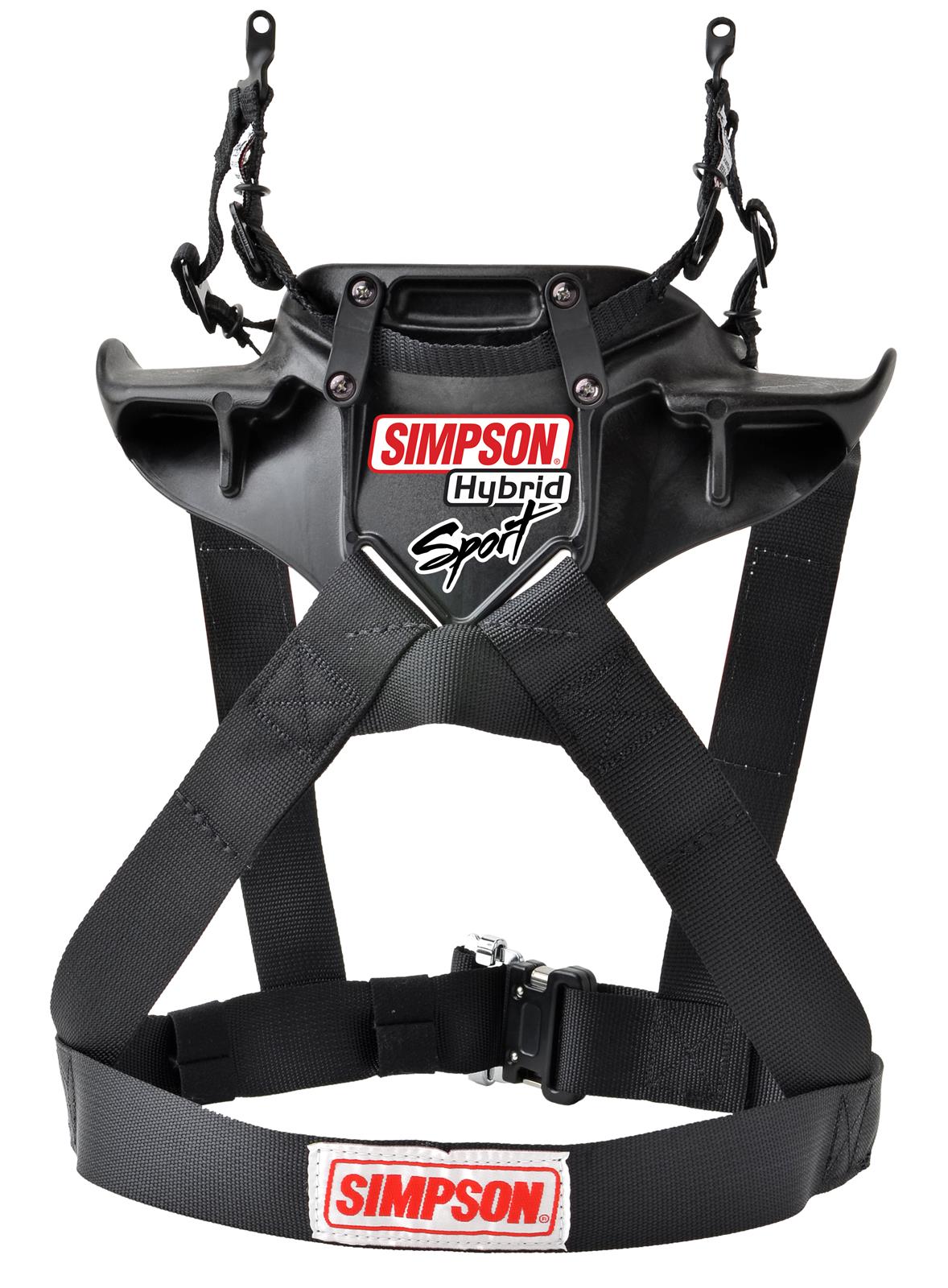 Simpson Hybrid Sport Restraints HSYTH11SASM61 Head and Neck Restraint System, Sport, Fixed quick release tether with seat belt anchor system, Quick-release Anchor, SFI 38.1, Youth, Each thumbnail 2