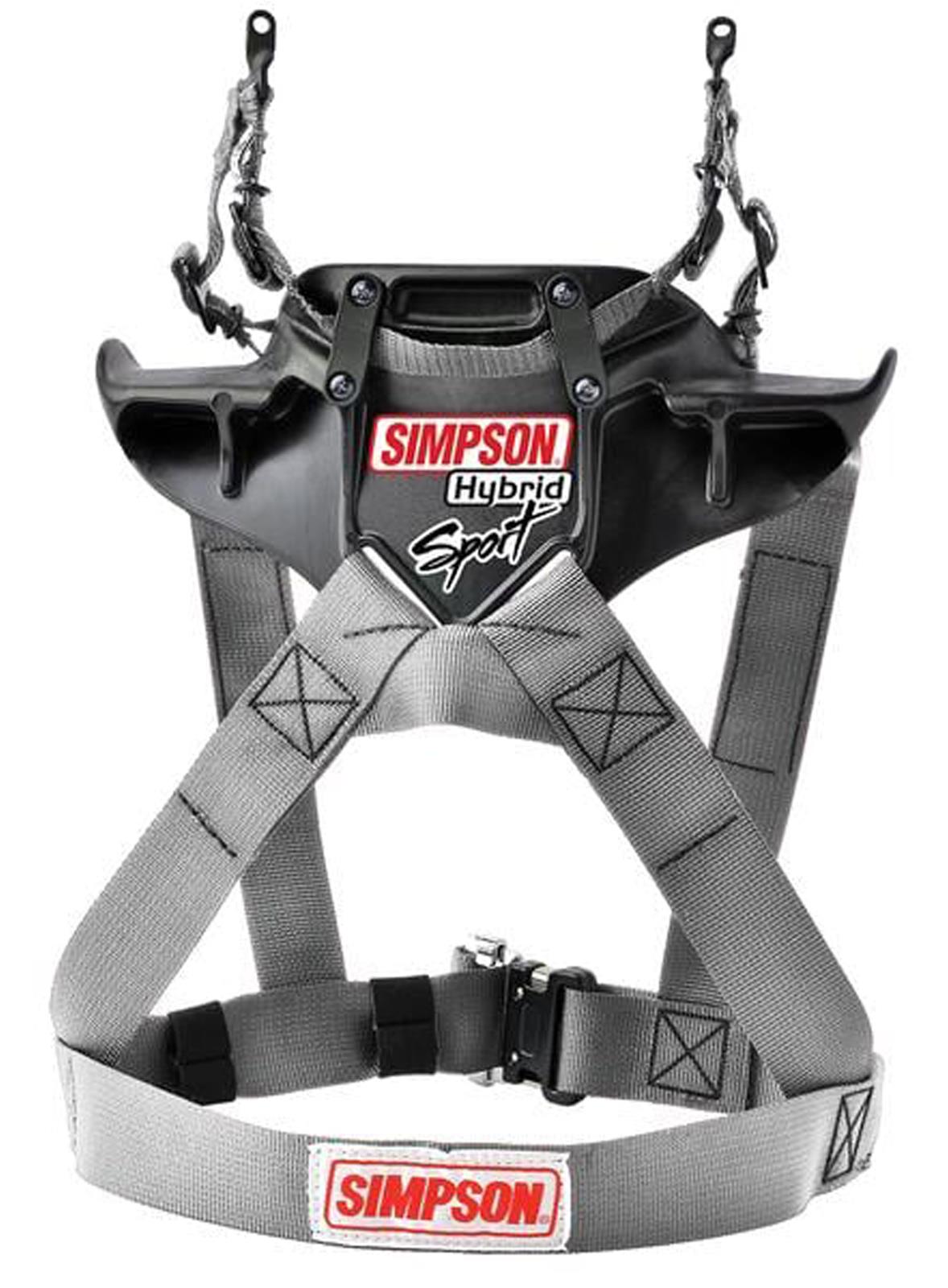 Simpson Racing Head and Neck Restraint Systems HSLRG11SASM61S HY Sport Large SAS M6 SILVER thumbnail 2
