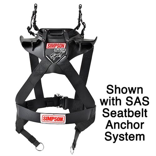 Simpson Hybrid Sport Restraints HSSML11SAS Head and Neck Restraint Systems, Sport, In-seat Model, Sliding Tether, Quick-release, SFI 38.1, Small, Each thumbnail 2