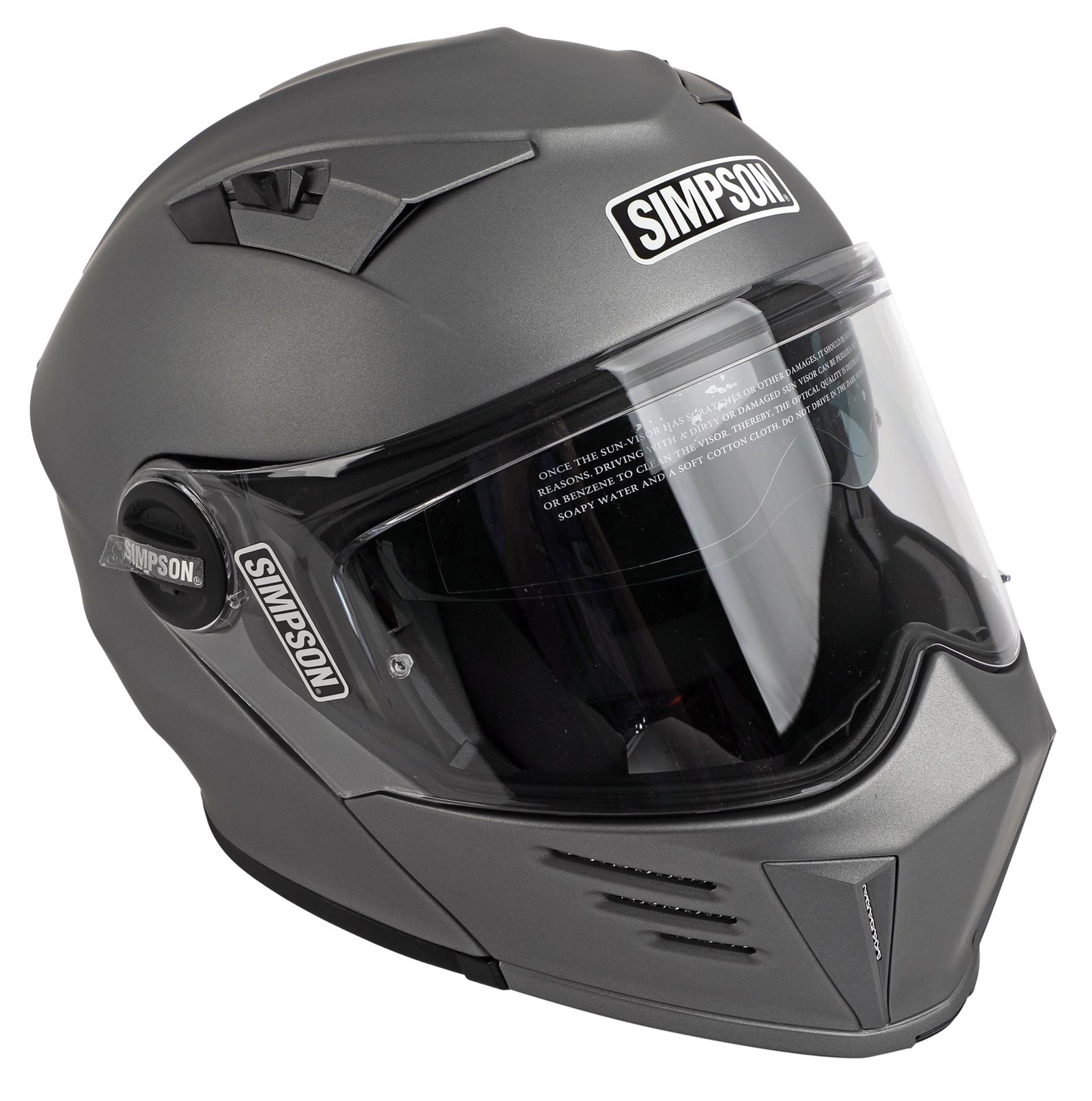 Simpson MOD Bandit Series Helmets M59S4 Helmet, Bandit, Full Face, Gray, Alloy, Matte Finish, Small, Each