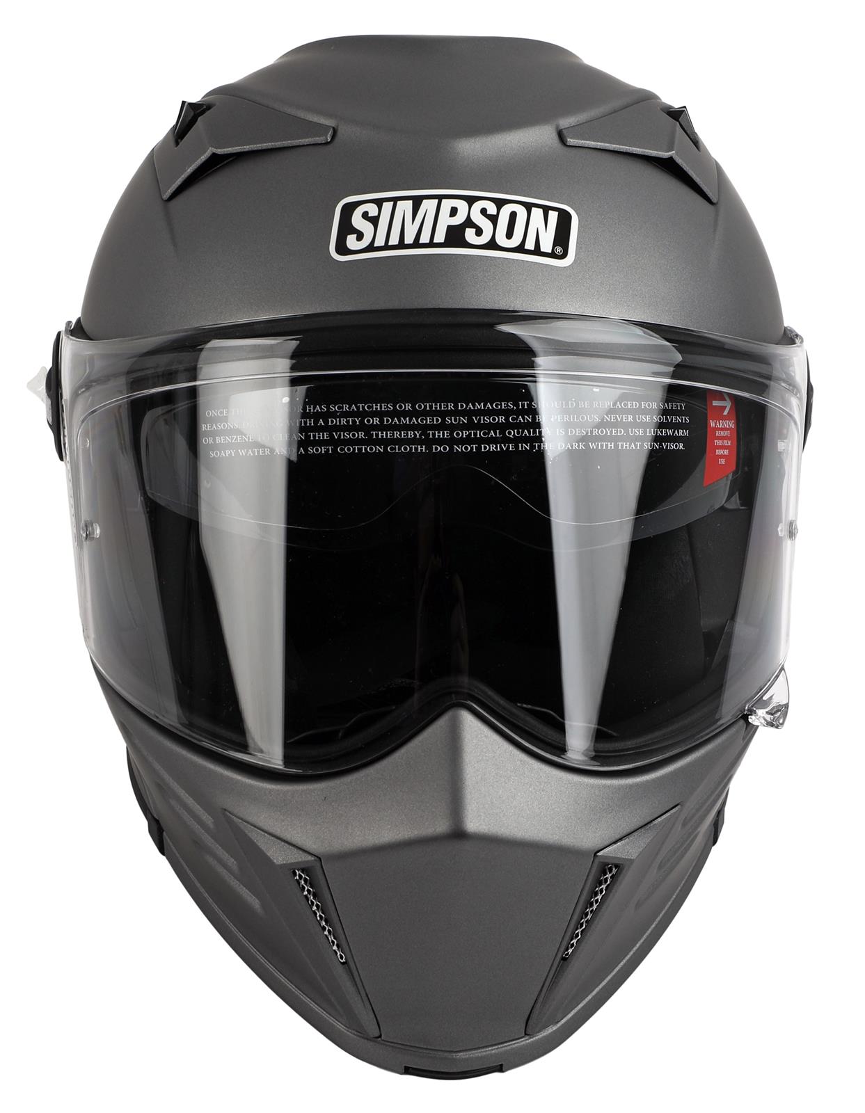 Simpson MOD Bandit Series Helmets M59S4 Helmet, Bandit, Full Face, Gray, Alloy, Matte Finish, Small, Each thumbnail 2