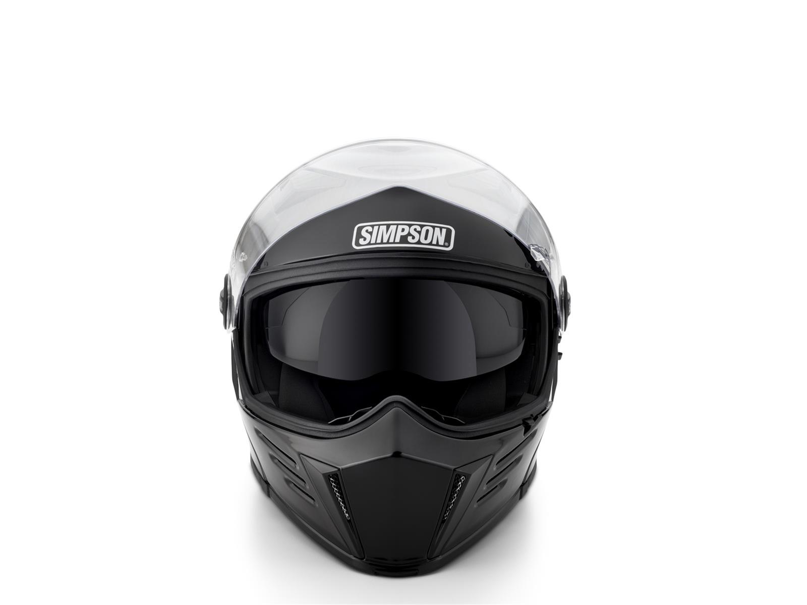 モム Simpson Motorcycle M59XX2 Mod Bandit Helmet - Black 2X