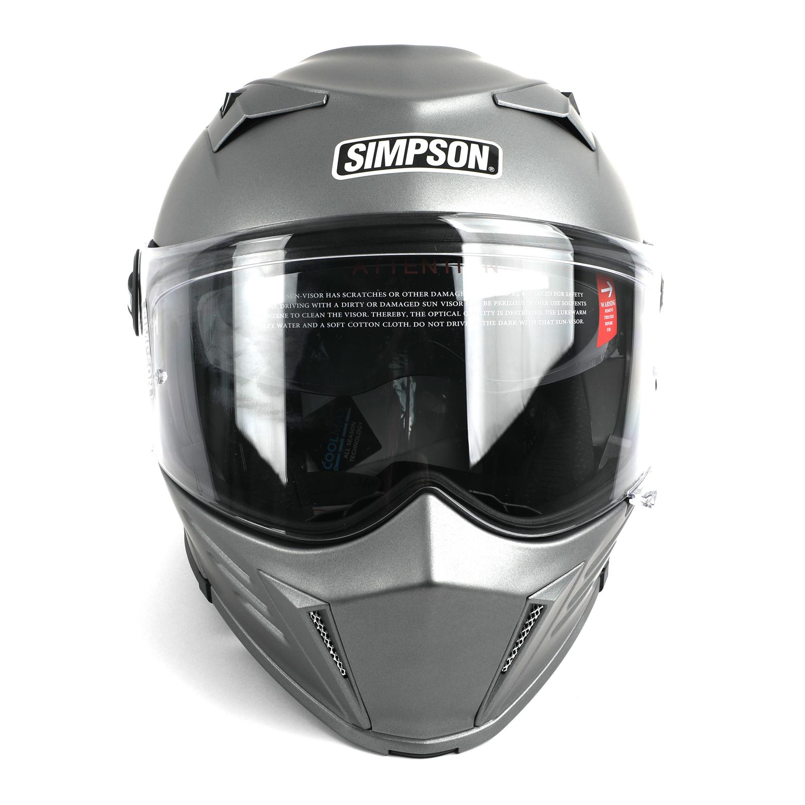 Simpson MOD Bandit Series Helmets M59XX4 Helmet, Bandit, Full Face, Gray, Alloy, Matte Finish, 2X-Large, Each thumbnail 2