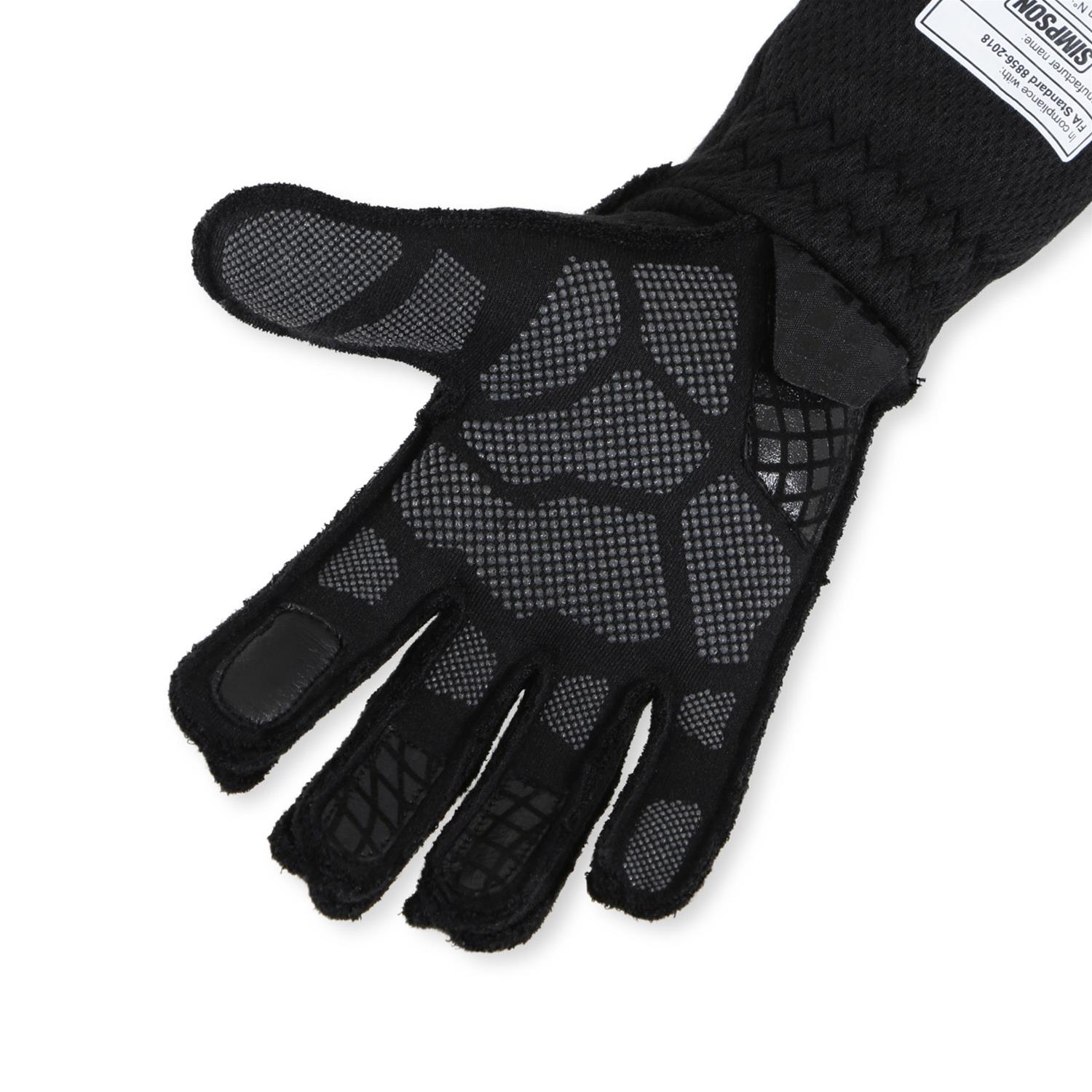 Simpson Magnata Racing Gloves MGXB Driving Gloves, Gloves, One Layer, Nomex®, Black/Blue, FIA 8856-2018, SFI 3.5/5, X-Large, Pair thumbnail 3
