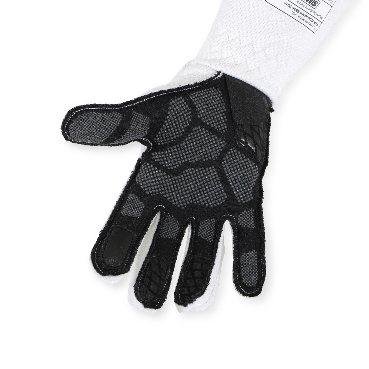 Simpson Magnata Racing Gloves MGXW Driving Gloves, Gloves, One Layer, Nomex®, Blue/White, FIA 8856-2018, SFI 3.5/5, X-Large, Pair thumbnail 3