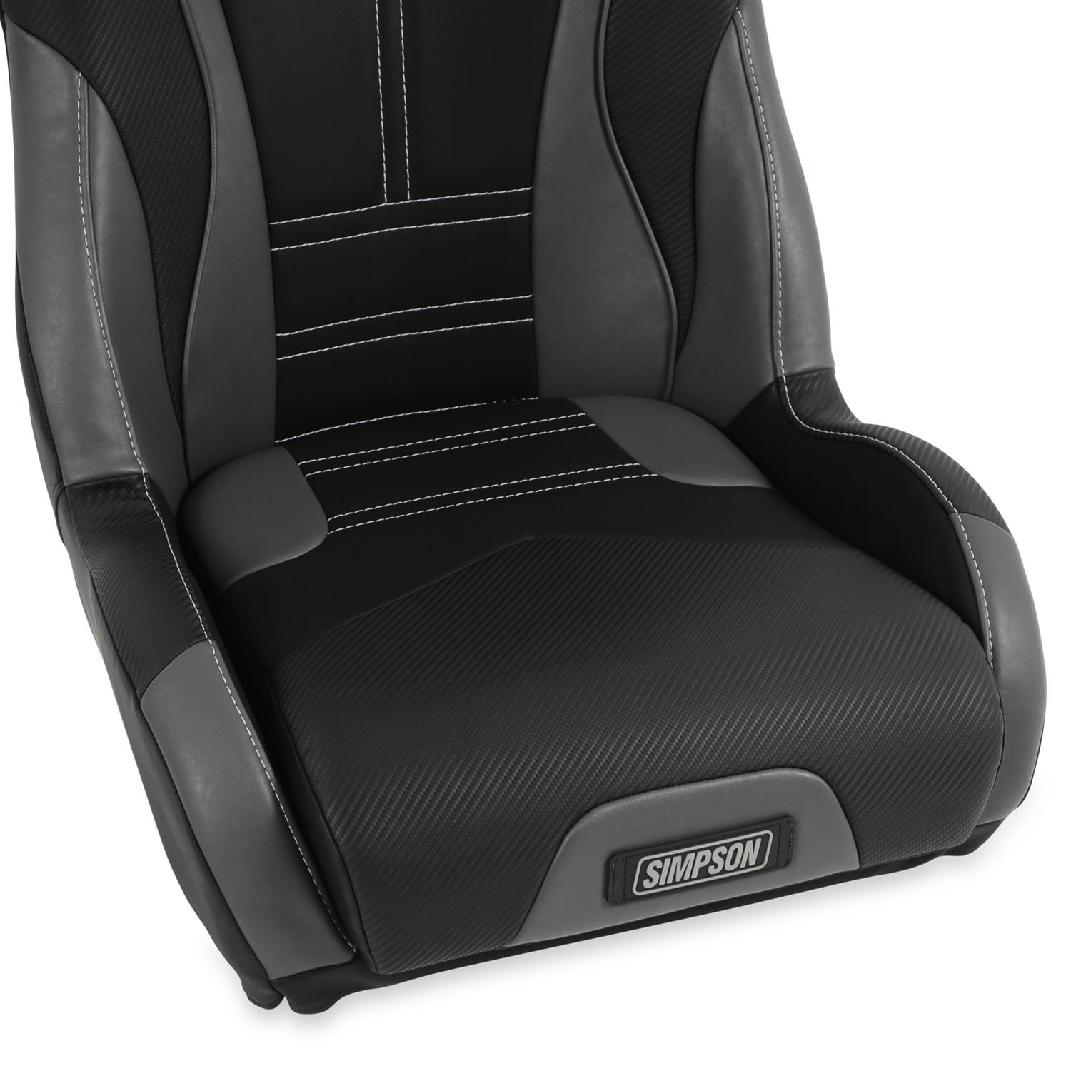 Simpson Pro Sport Off-Road Suspension Seats S107-305 Powersports Seat, Seat, Front Bucket, Vinyl, Black/Charcoal/Gray, Each thumbnail 2