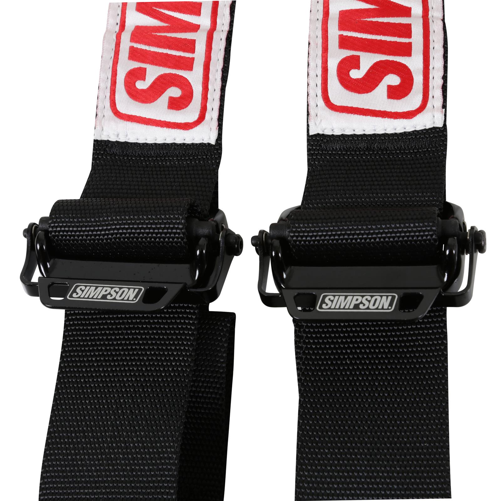 Simpson Ratchet 5-Point Harness SB51204-2IN Harness, Complete, Latch, Individual-Type, Ratchet, Bolt-In, Floor/Roll Bar Mount, 2 in., Black, Each