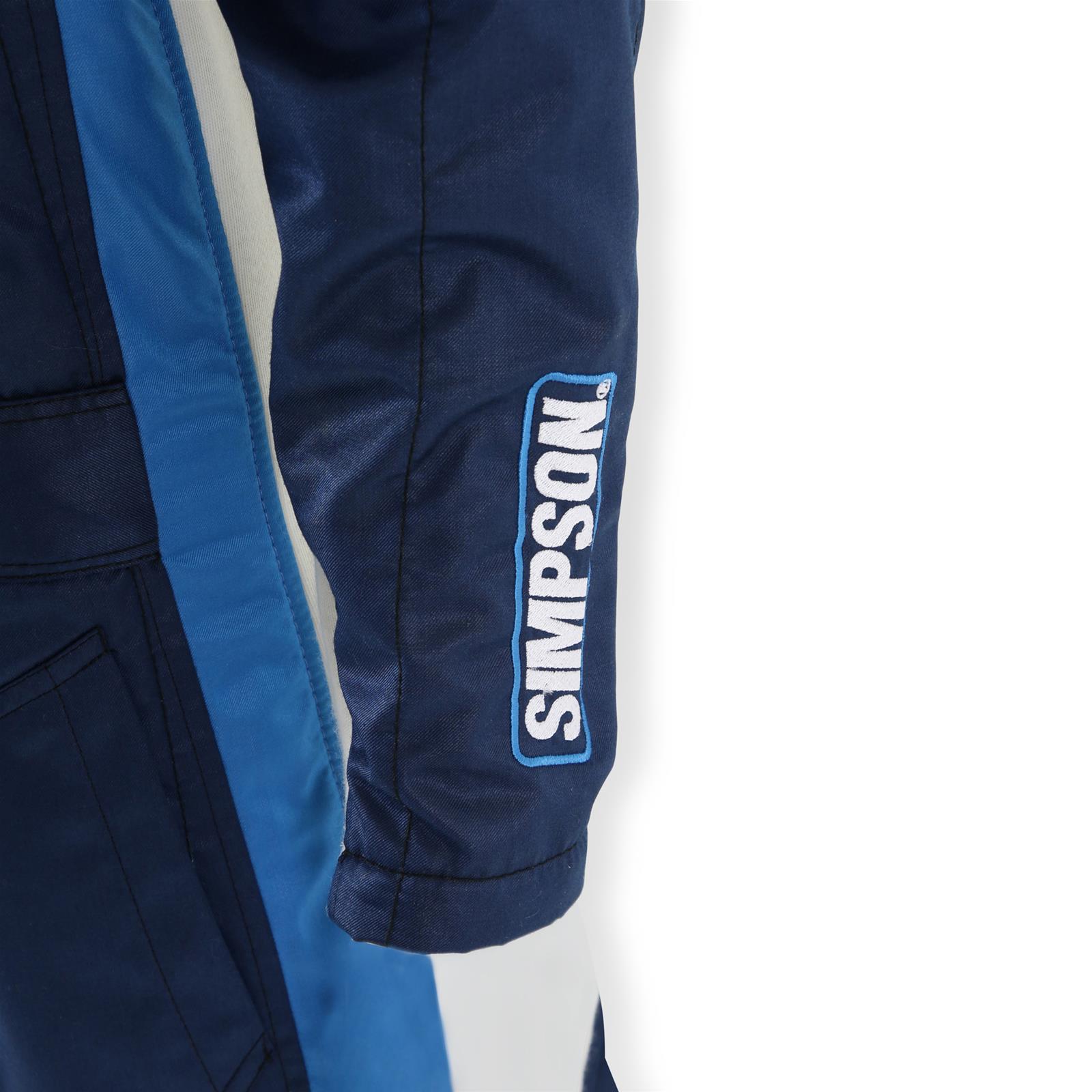 Simpson Supercoil Racing Suits SC04401 Driving Suit, Supercoil, One-piece, Double Layer, Nomex, Navy/Bush Blue/White, SFI 3.2A/5, Men's X-Large, Each thumbnail 3