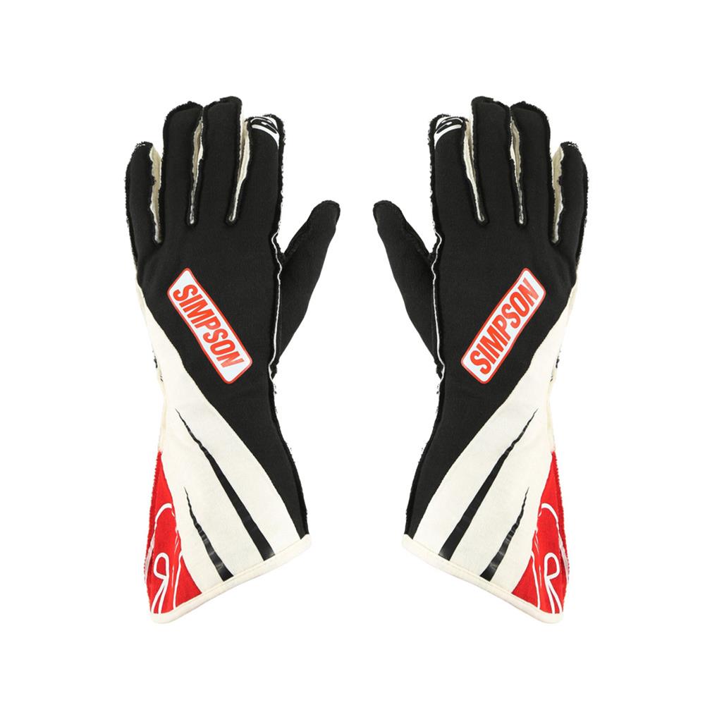 SIMSON レースジャケット ホワイト/ブラック/レッド＆レイングローブセット Simpson Racing SCKMD Simpson Supercoil Racing Gloves | Summit Racing