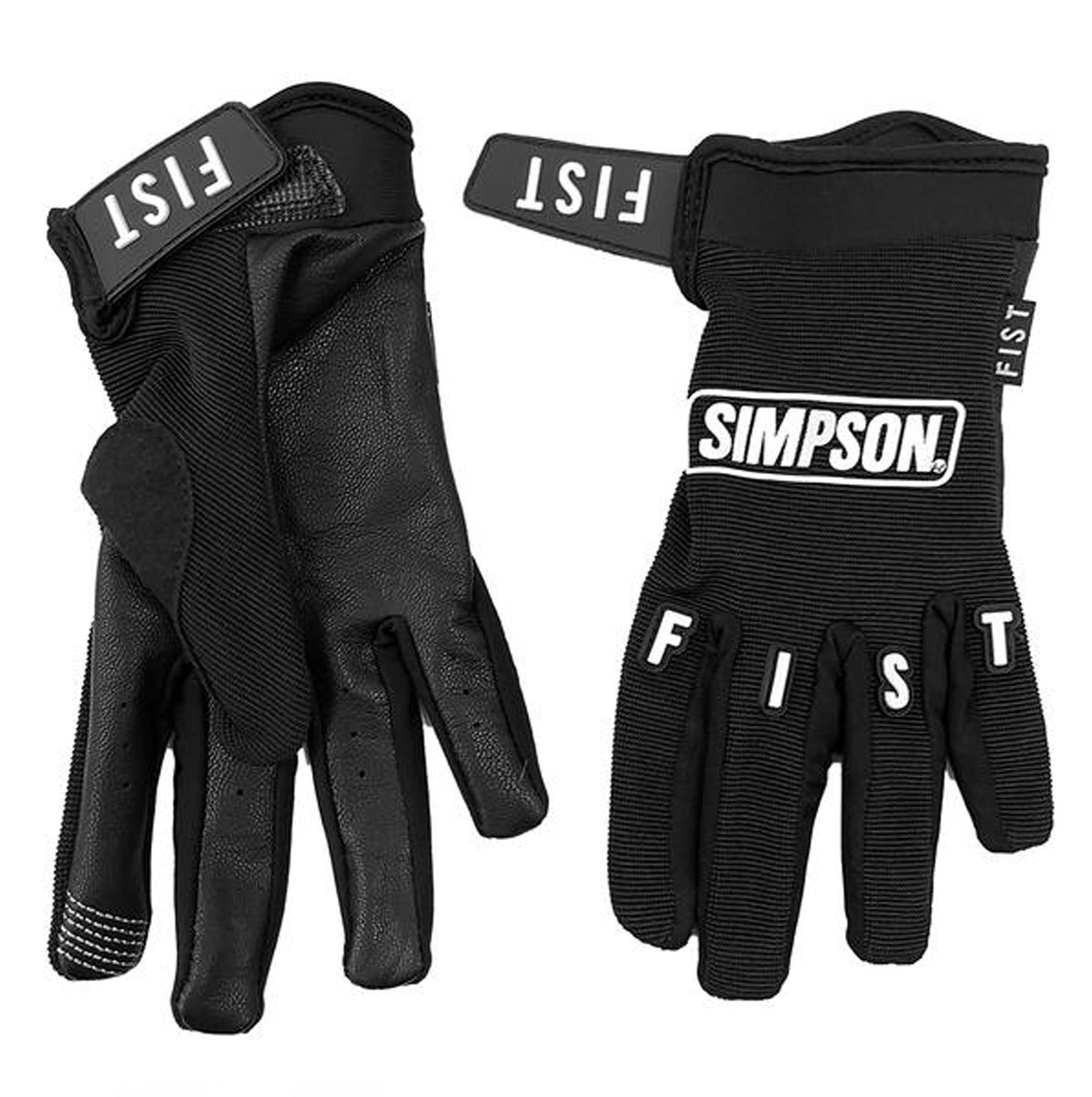 Simpson FIST Gloves SFG21MD Driving Gloves, FIST, One Layer, Leather/Spandex, Black/White, Medium, Pair thumbnail 3