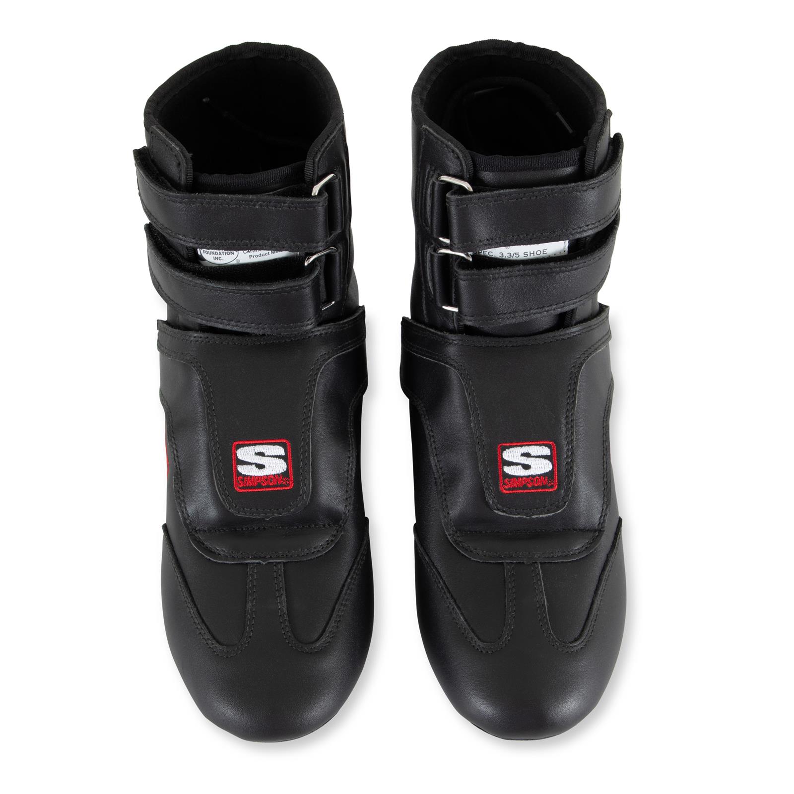 Simpson Stealth Sprint Shoes SP115BK Driving Shoes, Sprint, High-Top, Leather, Nomex Liner, Black, Men's 11 1/2, Pair