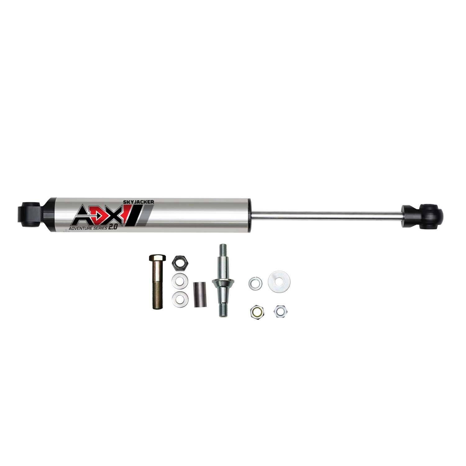 Skyjacker ADX 2.0 Steering Stabilizers for 2011-2019 SIERRA 3500 HD, SILVERADO 2500 HD - 2011 Stabilizer, 2.0, Machined Polished, Hard Anodized, Single, Chevy, GMC, Each