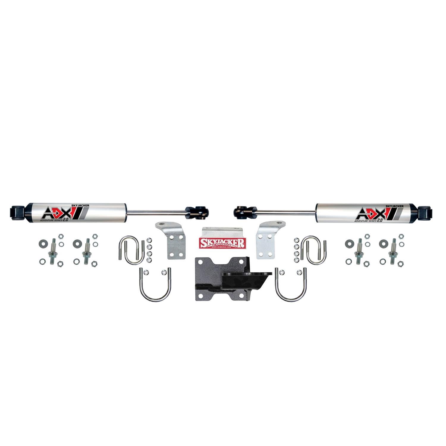 Skyjacker ADX 2.0 Steering Stabilizers for 2007-2017 WRANGLER, 2018 WRANGLER JK - 2205 Stabilizer, 2.0, Machined Polished, Hard Anodized, Dual, Jeep, Each