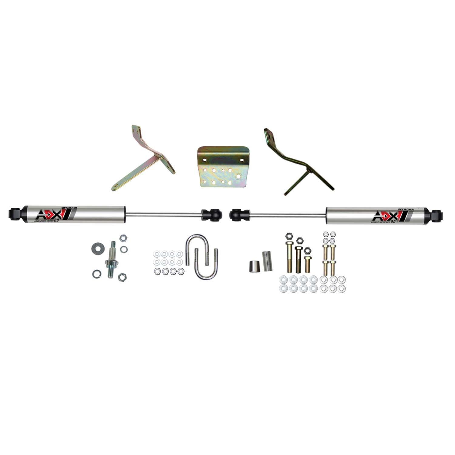 Skyjacker ADX 2.0 Steering Stabilizers for 2003-2008 RAM 2500, 3500 - 2213 Stabilizer, 2.0, Machined Polished, Hard Anodized, Dual, Dodge, Each