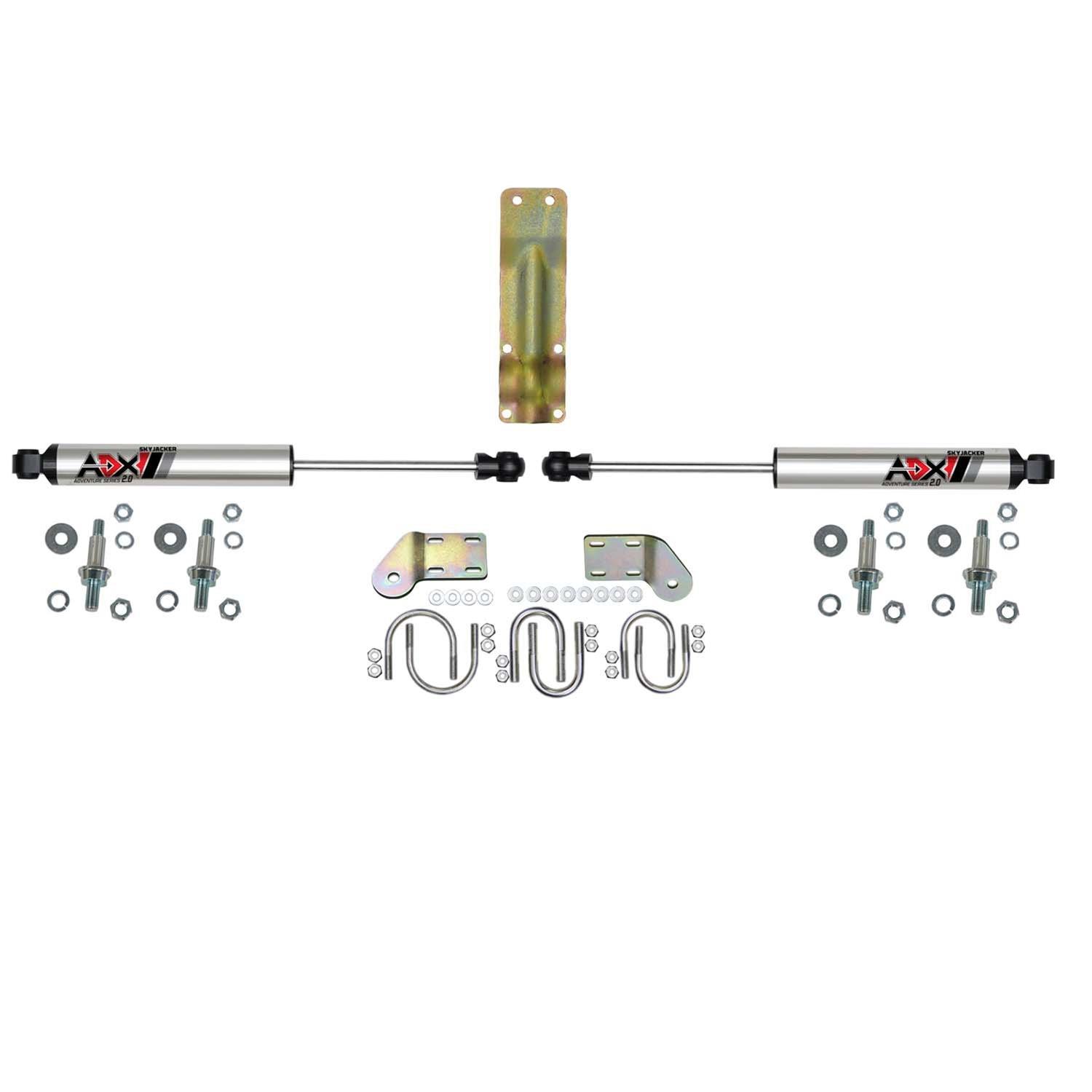 Skyjacker ADX 2.0 Steering Stabilizers for 1998-2002 RAM 3500, 2500, 1998-2001 1500 - 2218 Stabilizer, 2.0, Machined Polished, Hard Anodized, Dual, Dodge, Each