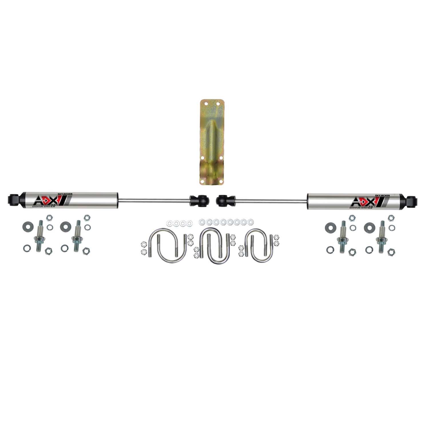 Skyjacker ADX 2.0 Steering Stabilizers 2220 Stabilizer, 2.0, Machined Polished, Hard Anodized, Dual, Chevy, GMC, Each