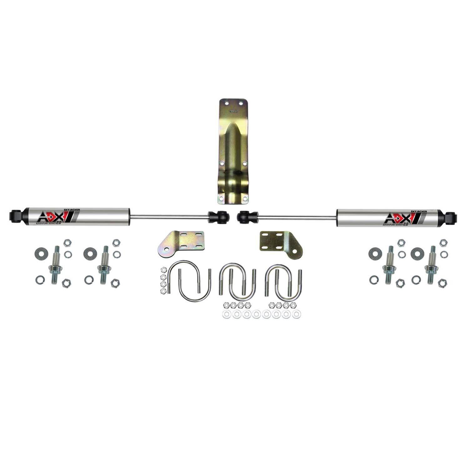 Skyjacker ADX 2.0 Steering Stabilizers for 2005-2024 F-250 SUPER DUTY, F-350 DUTY - 2253 Stabilizer, 2.0, Machined Polished, Hard Anodized, Dual, Ford, Each