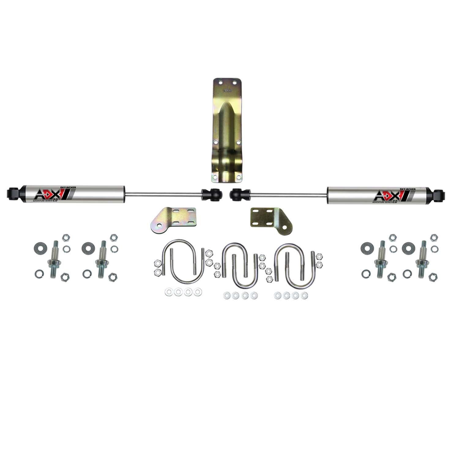Skyjacker ADX 2.0 Steering Stabilizers for 1998-2002 RAM 2500, 3500 - 2270 Stabilizer, 2.0, Machined Polished, Hard Anodized, Dual, Dodge, Each