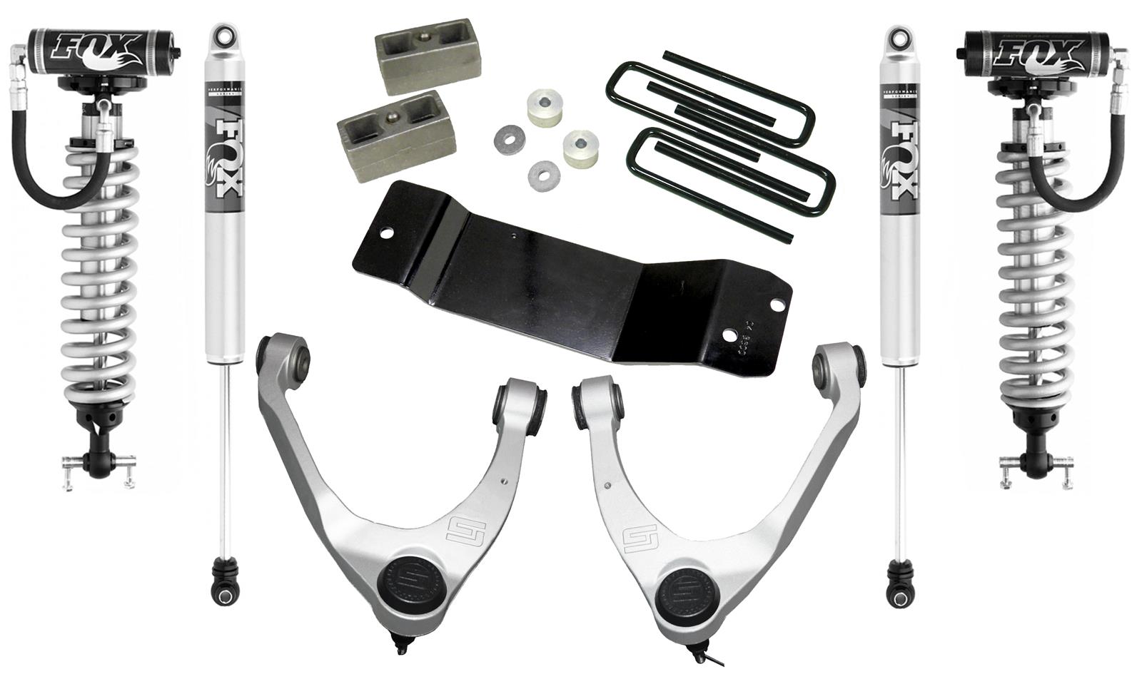 Superlift 14-19 Chevy Silv 4WD 3.5in Lift Kit w/ Alum Cntrl Arms Fox Front Coilover & 2.0 Rear