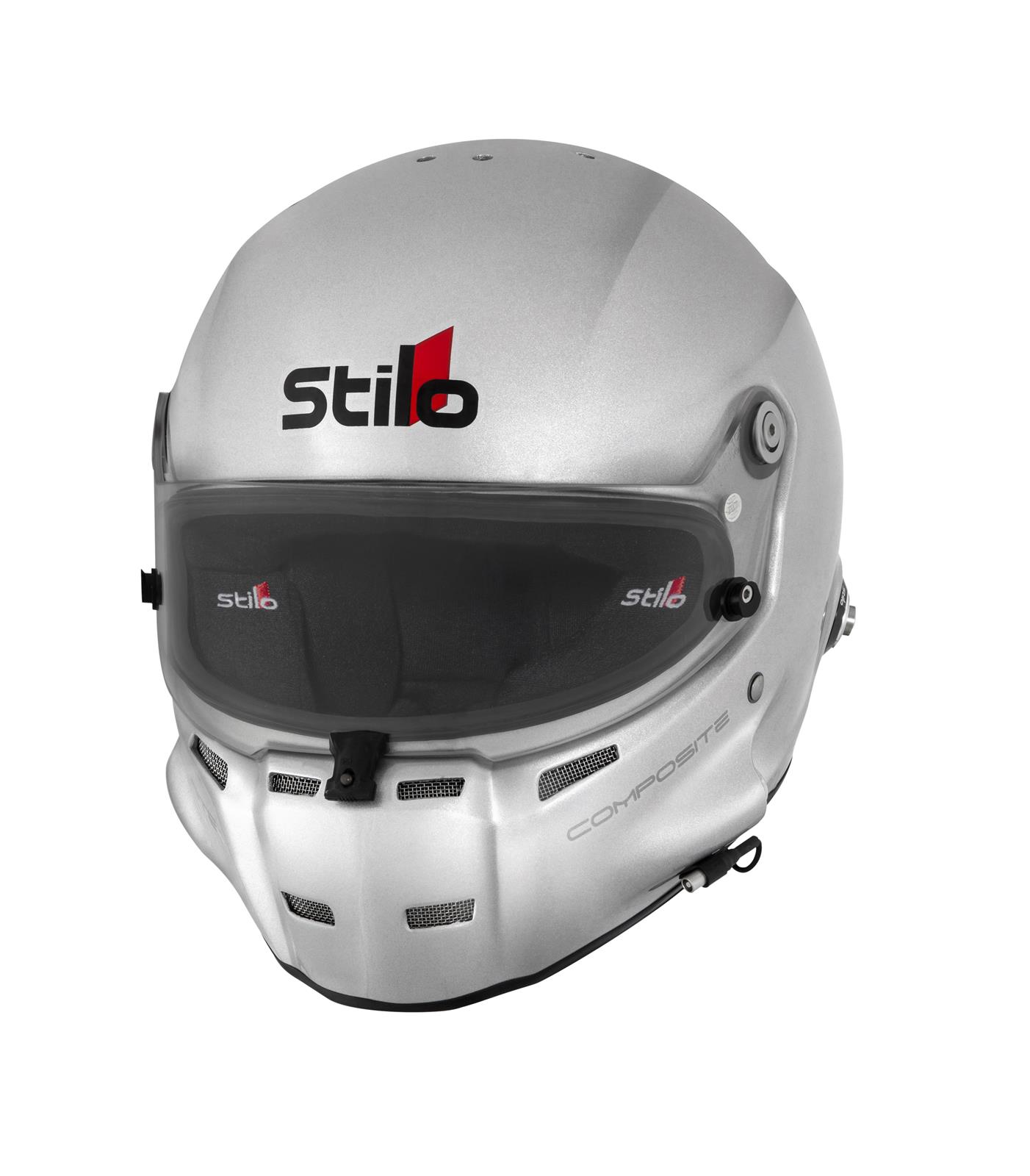 Stilo ST5 GT Composite Helmets AA0700AF2T61 Helmet, Composite, Full, Matte Silver, Clear Shield, Snell SA2020/FIA 8859-2020, EPS Liner, No Graphic, X-Large, Each thumbnail 3