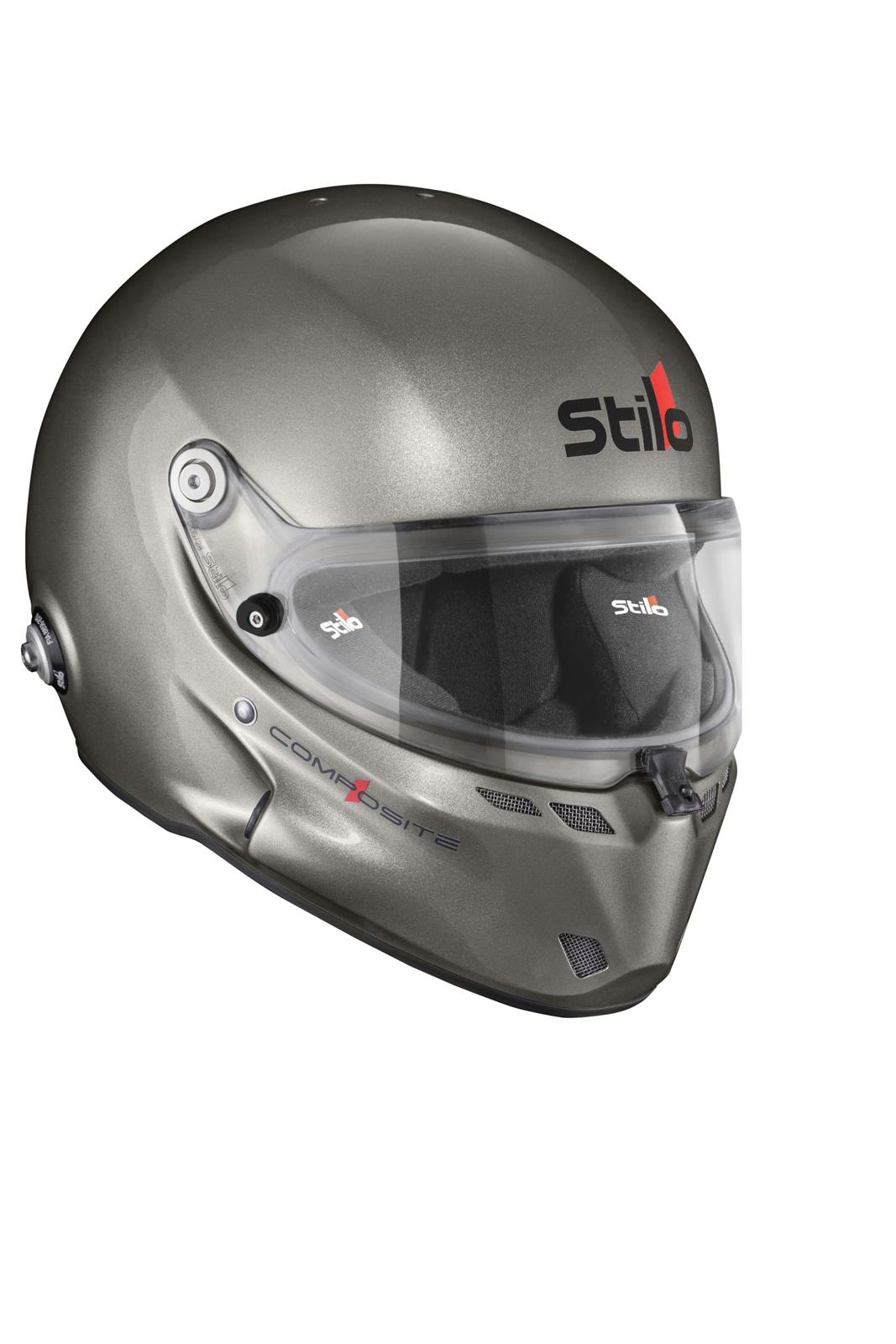 Stilo ST6 GT Composite Helmets AA0800AF2V57 Helmet, Composite, Full, Gloss, Titanium, Snell SA2020, FIA 8859-2024, Clear Visor, Medium, 57cm, EPS Liner, Each thumbnail 4
