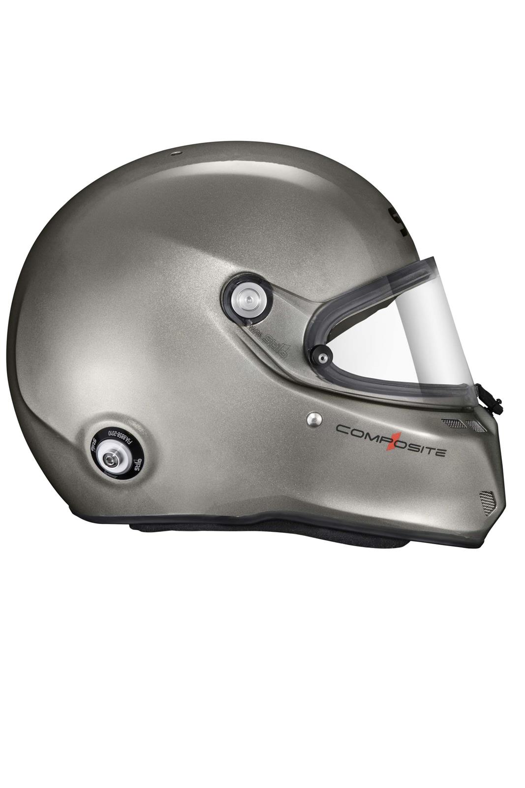 Stilo ST6 FN Composite Helmets AA0810AF2V55 Helmet, Composite, Full, Gloss, Titanium, Snell SA2020, FIA 8859-2018, Clear Visor, Small, 55cm, EPS Liner, Each thumbnail 4