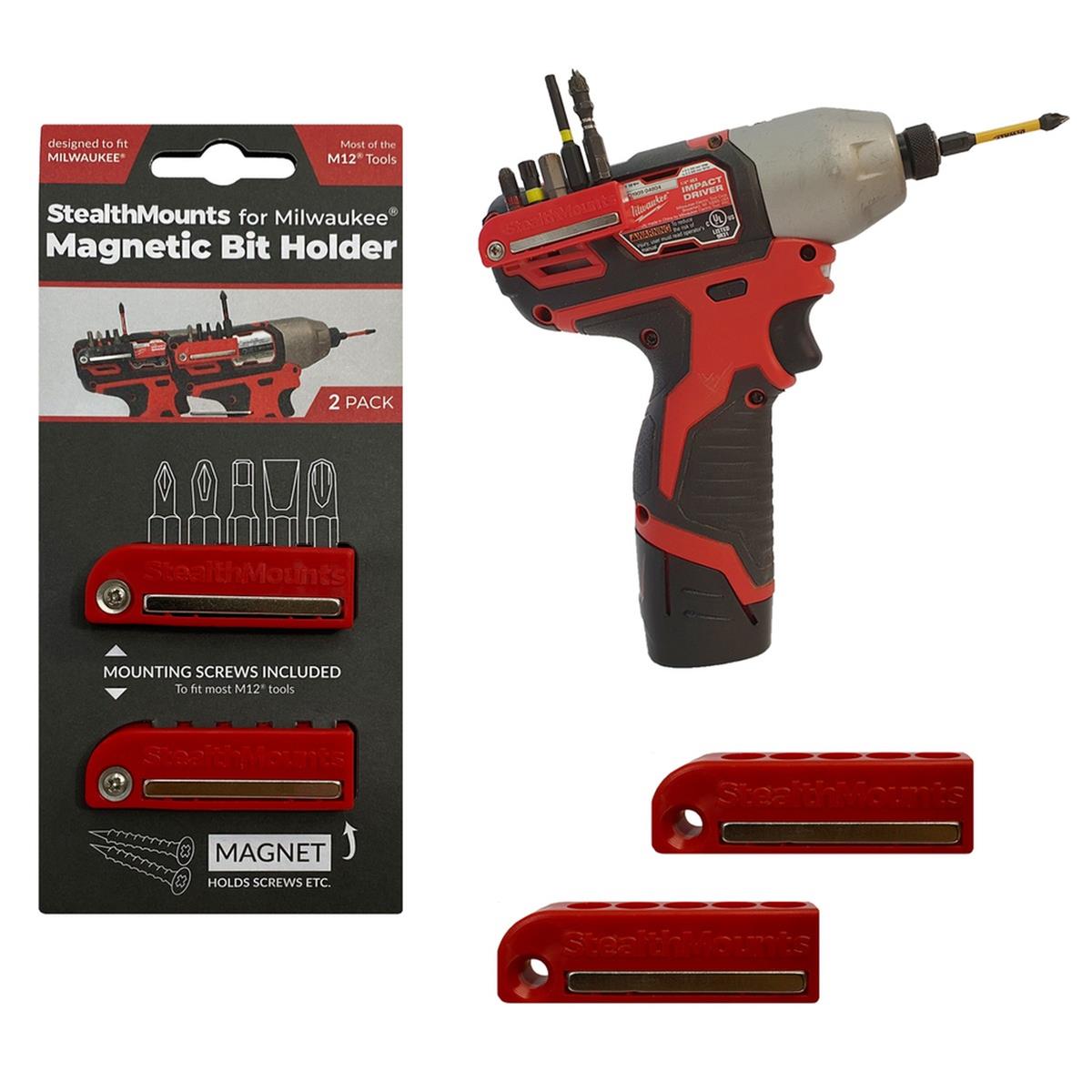 StealthMounts BH-MW12-RED-2 StealthMounts Milwaukee M12 Magnetic Bit ...
