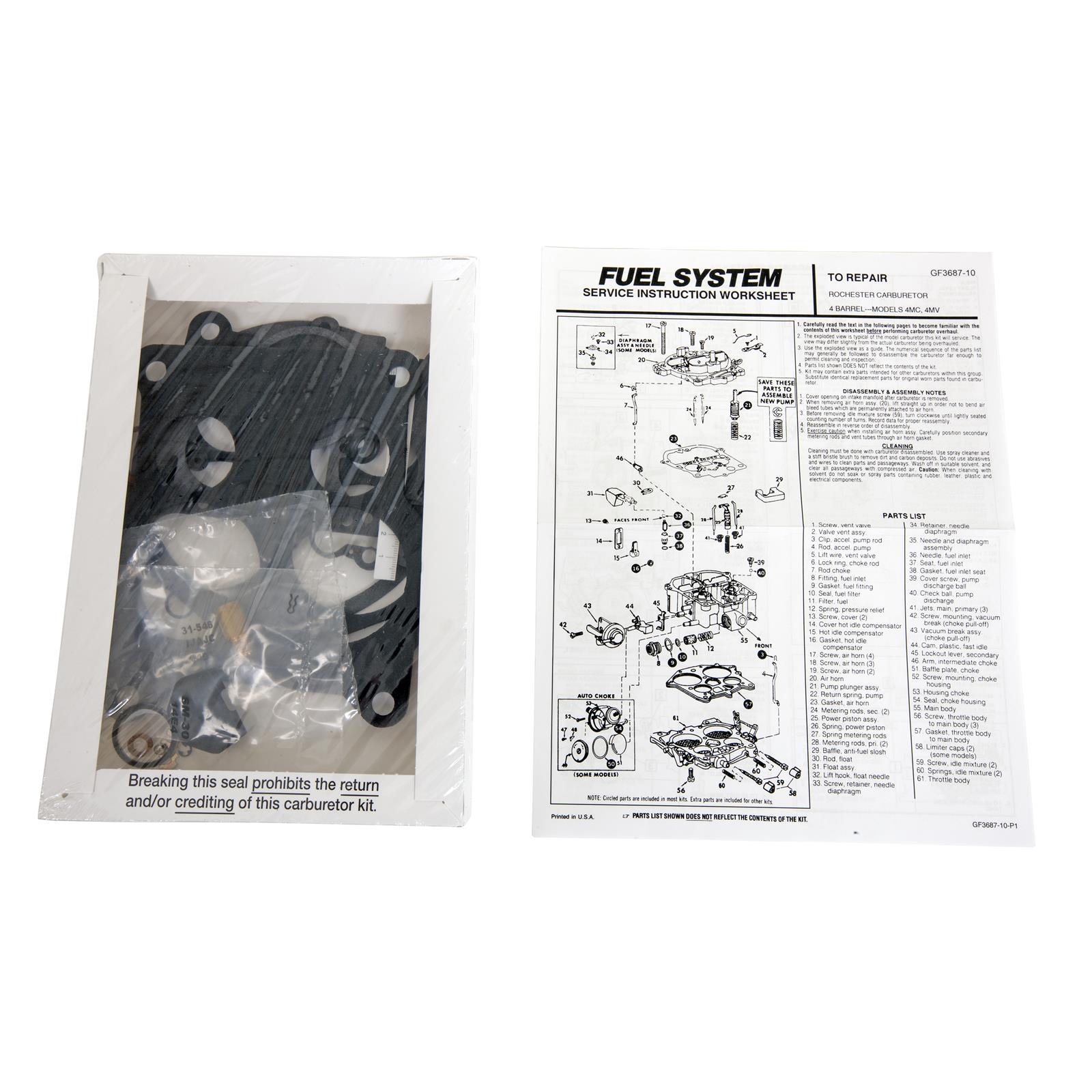 Standard Motor Products 652A Carburetor Kit 