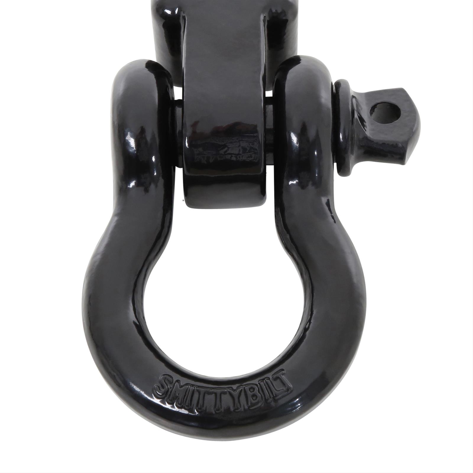 Smittybilt Receiver Hitch D-Rings S/B29312B Tow Hook, Clevis, D Ring, 3/4 in., For 2 in. Receivers, Black, No Drilling Installation