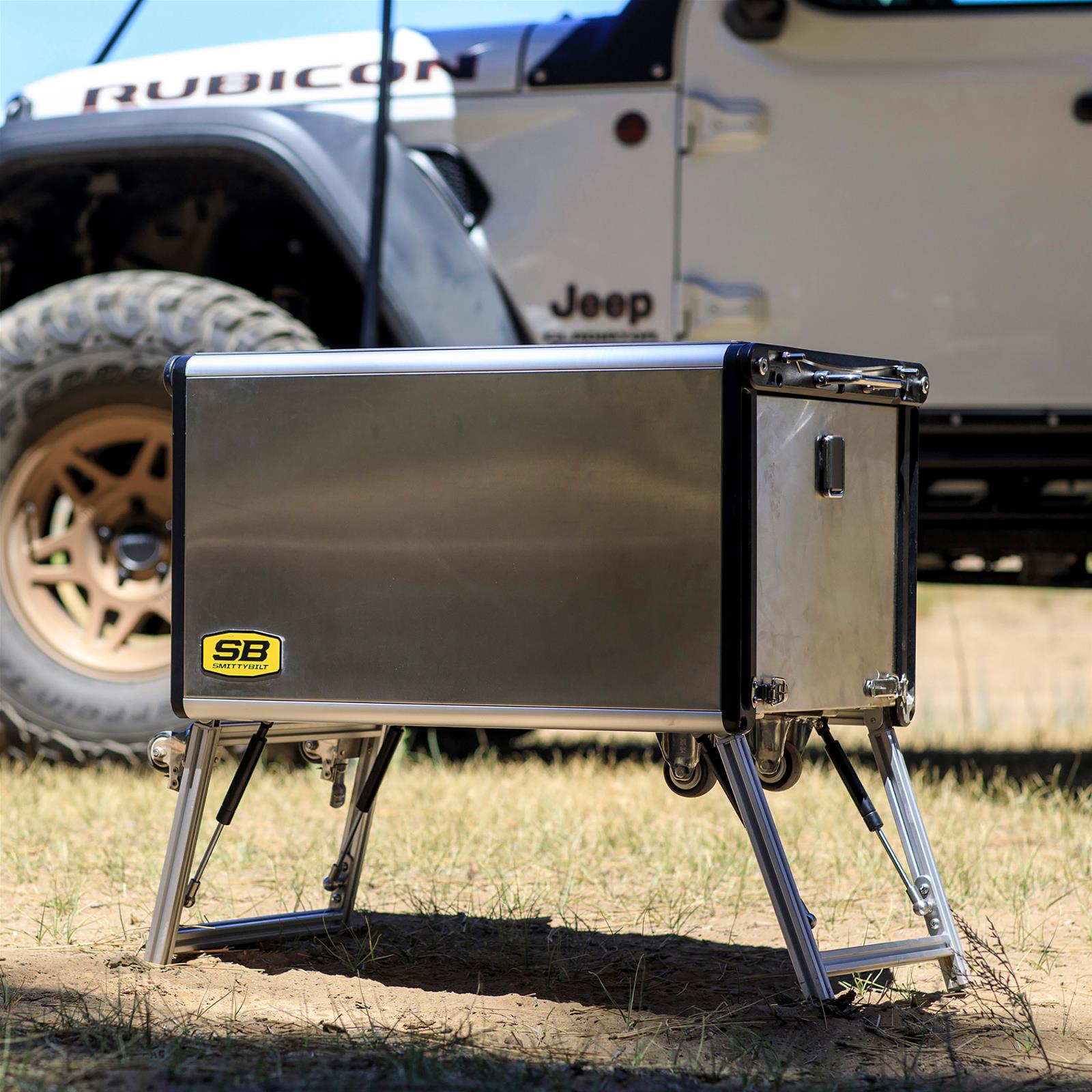 Smittybilt Galley Compact Stove and Kitchens 2950 Overland Cooking Box, Kitchen, Fold-Up, Stainless Steel, Sink, Utensil Rack, LED Lighting, Cutting Board, Each thumbnail 4
