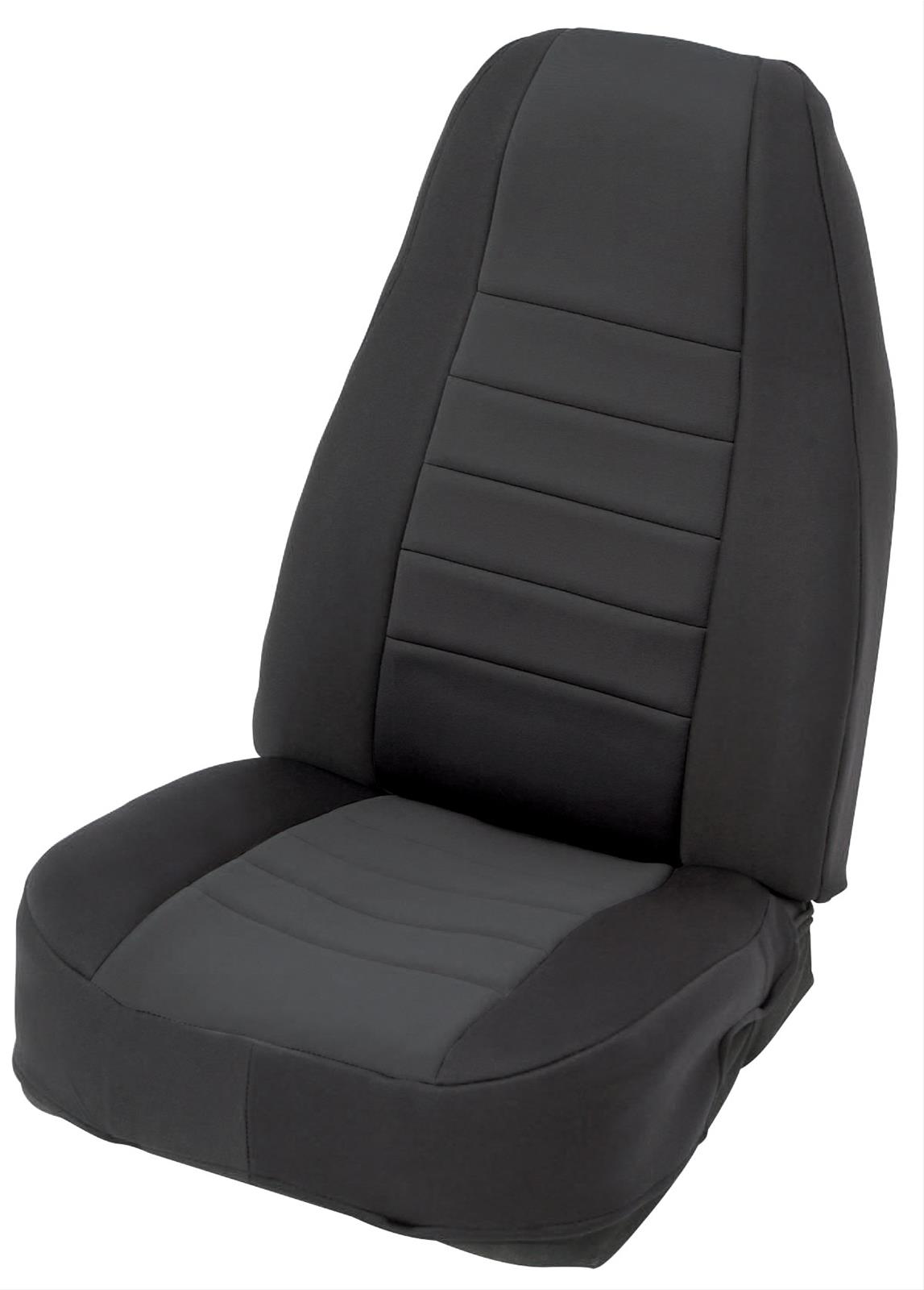 Smittybilt Neoprene Seat Cover Sets S/B471301 Covers, First Row/Second Row, Bucket/Bench, Highback, Neoprene, Black/Black, Set thumbnail 4