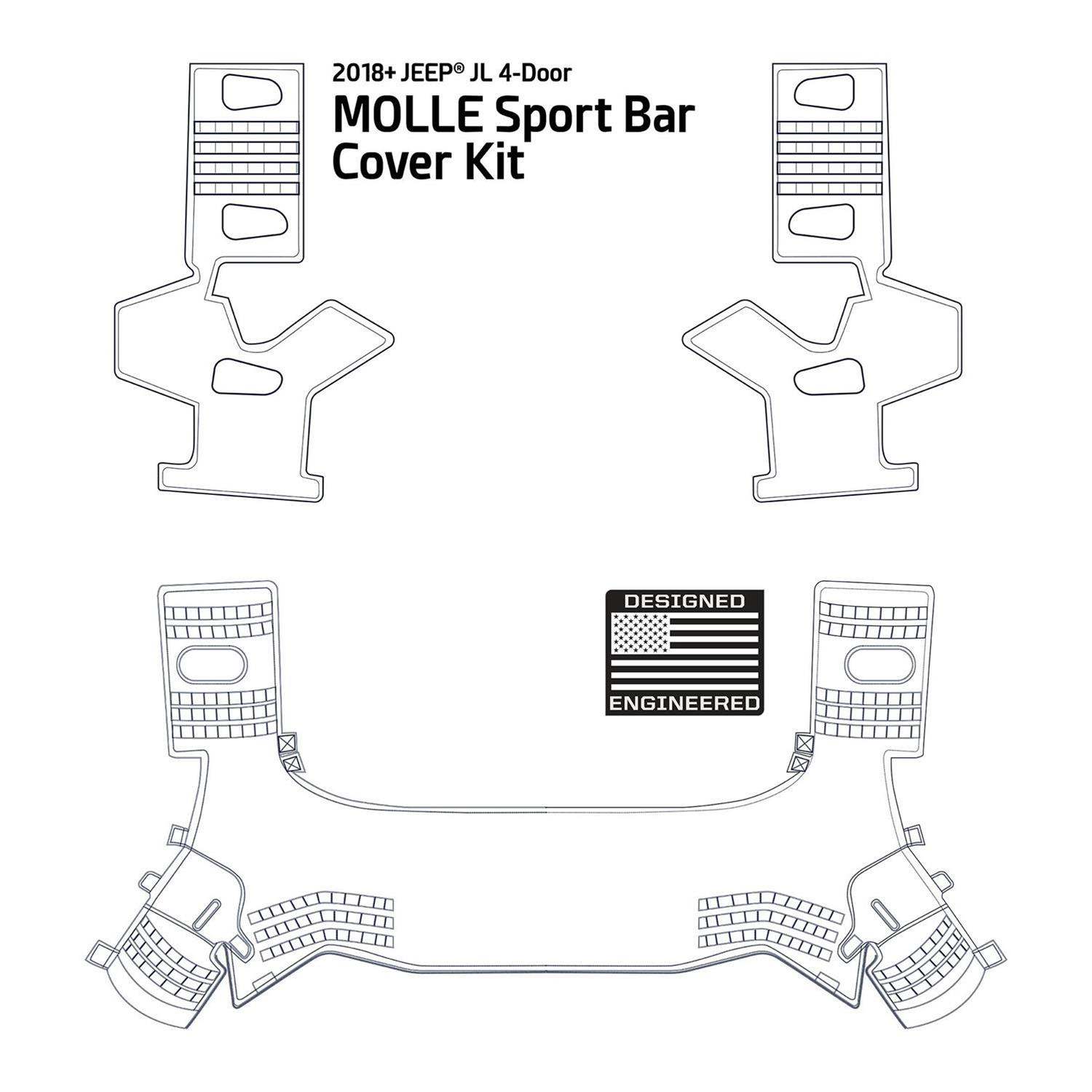 Smittybilt Soft Top Hardware S/B5667201 Molle Attachment Points In Front And Rear Sections To Allow Install Of Molle-Style Pouches. thumbnail 4