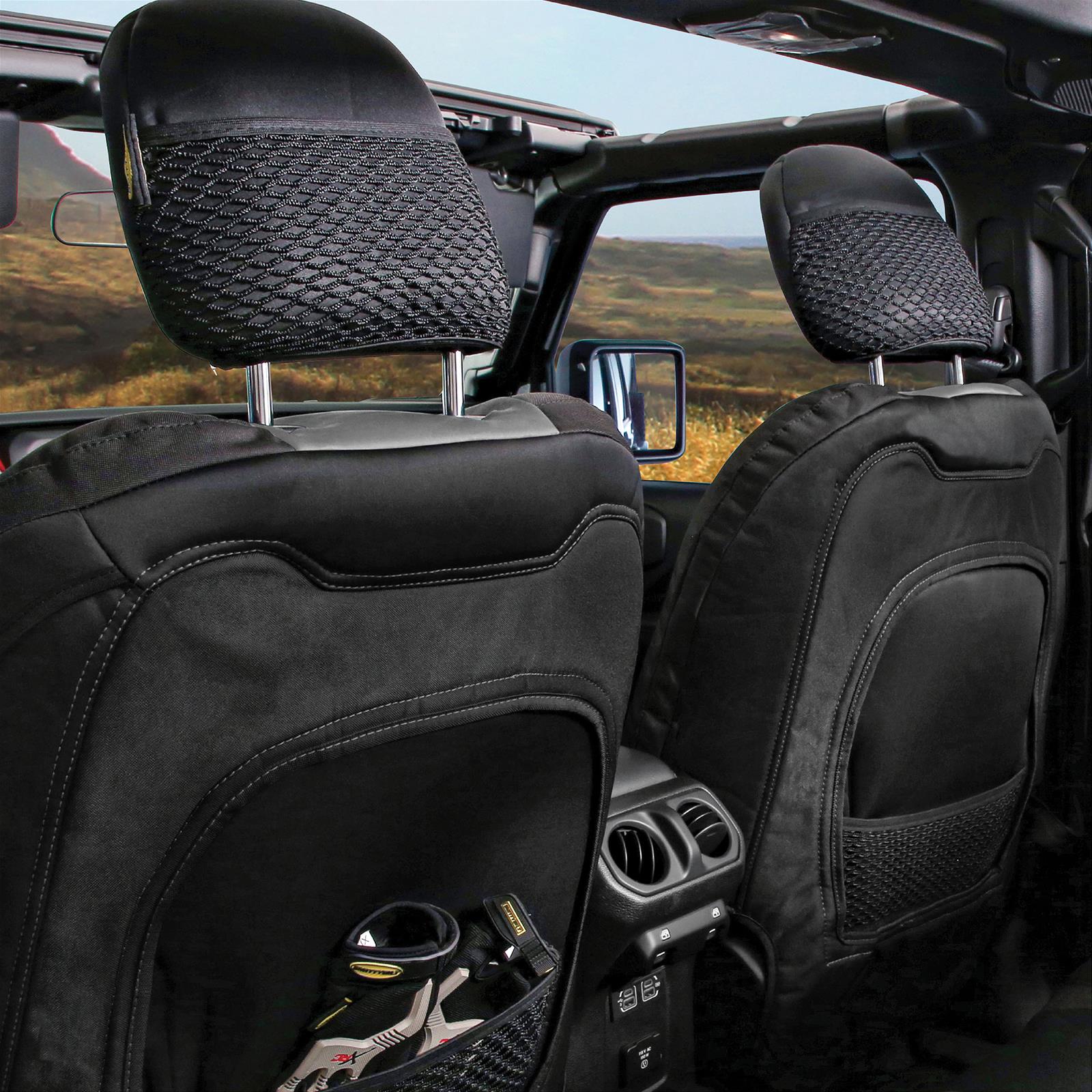 Smittybilt Gen2 Neoprene Seat Cover Sets S/B577122 Covers, GEN 2, Neoprene, Front/Rear, Water Resistant, Headrest Covers, Black/Charcoal, Jeep, Wrangler JL, Kit thumbnail 4