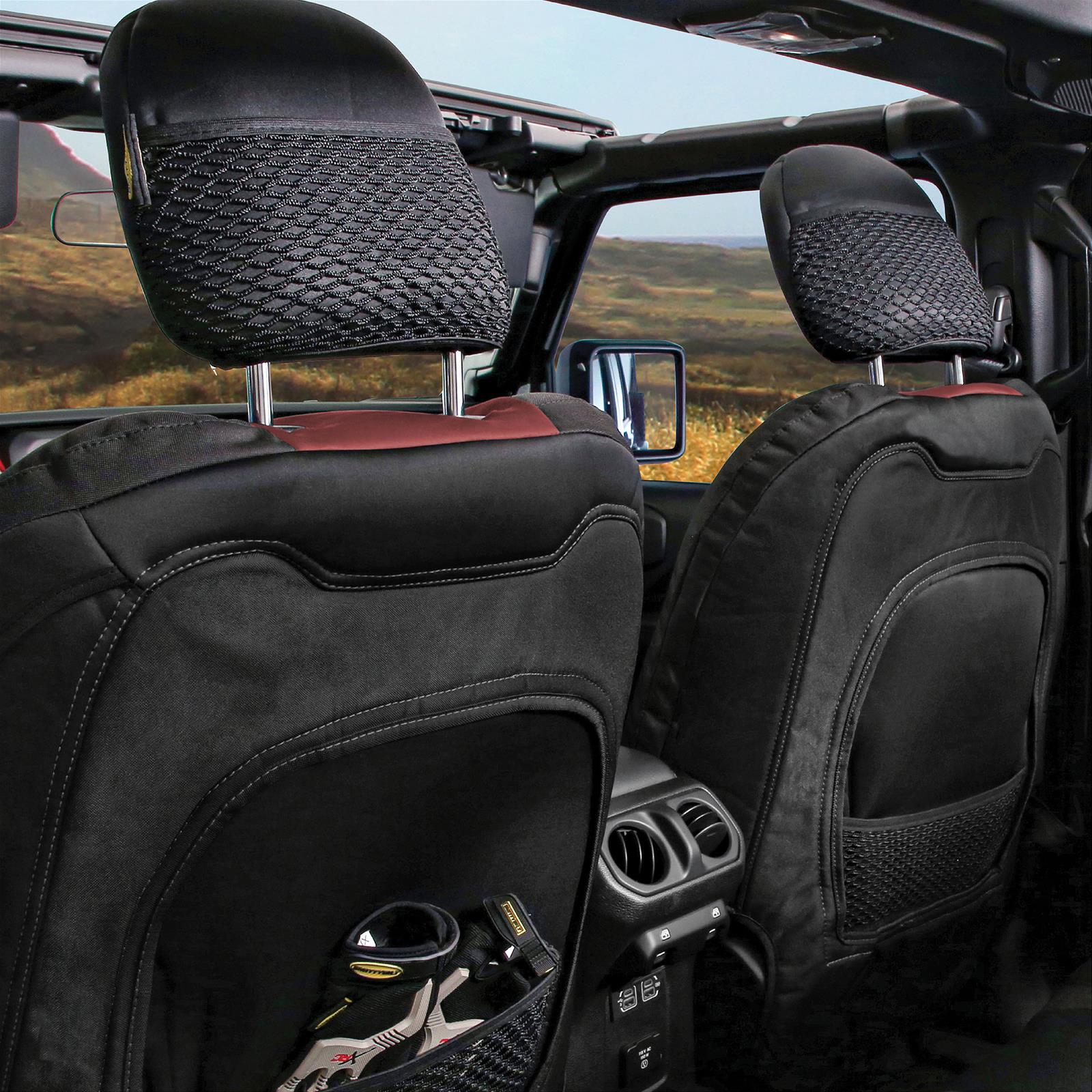 Smittybilt Gen2 Neoprene Seat Cover Sets S/B577130 Covers, GEN 2, Neoprene, Front/Rear, Water Resistant, Headrest Covers, Black/Red, Jeep, Wrangler JL, Kit thumbnail 4