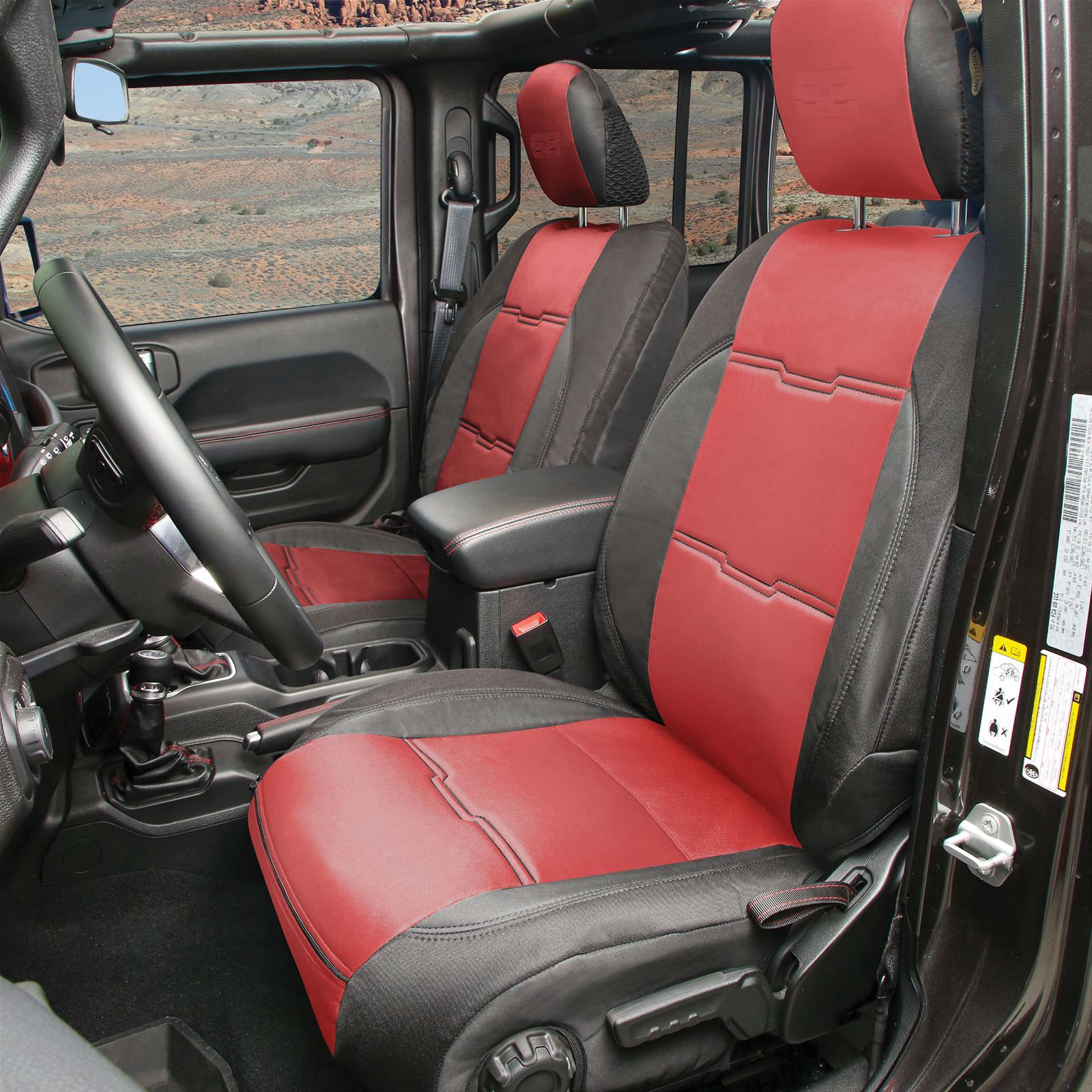 Smittybilt Gen2 Neoprene Seat Cover Sets S/B577130 Covers, GEN 2, Neoprene, Front/Rear, Water Resistant, Headrest Covers, Black/Red, Jeep, Wrangler JL, Kit thumbnail 5