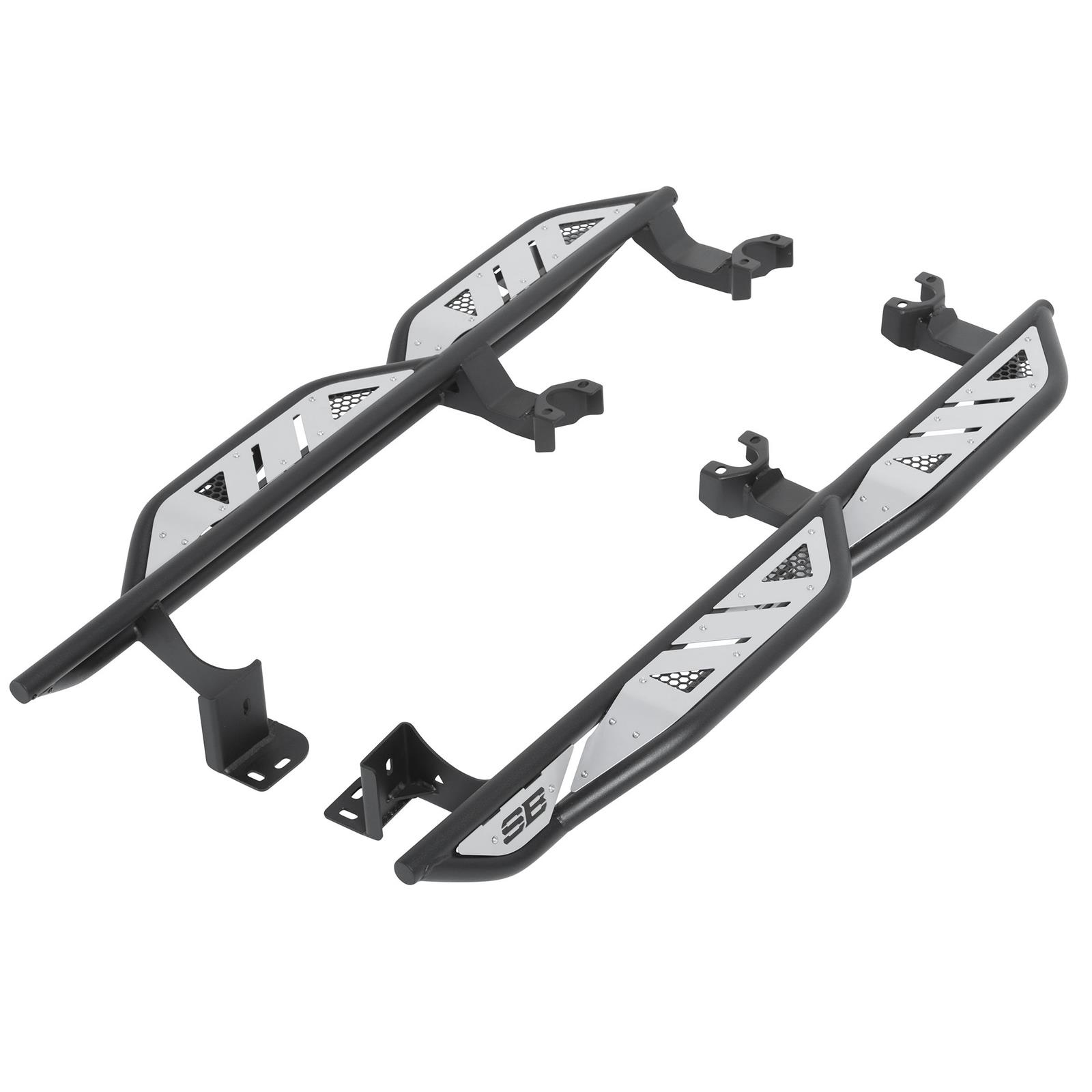 Smittybilt Apollo Slider Steps S/B76734 Rocker Guards, Sliders, with Steps, Steel, Black Textured Powdercoated, Jeep, 4-Door, Pair thumbnail 4