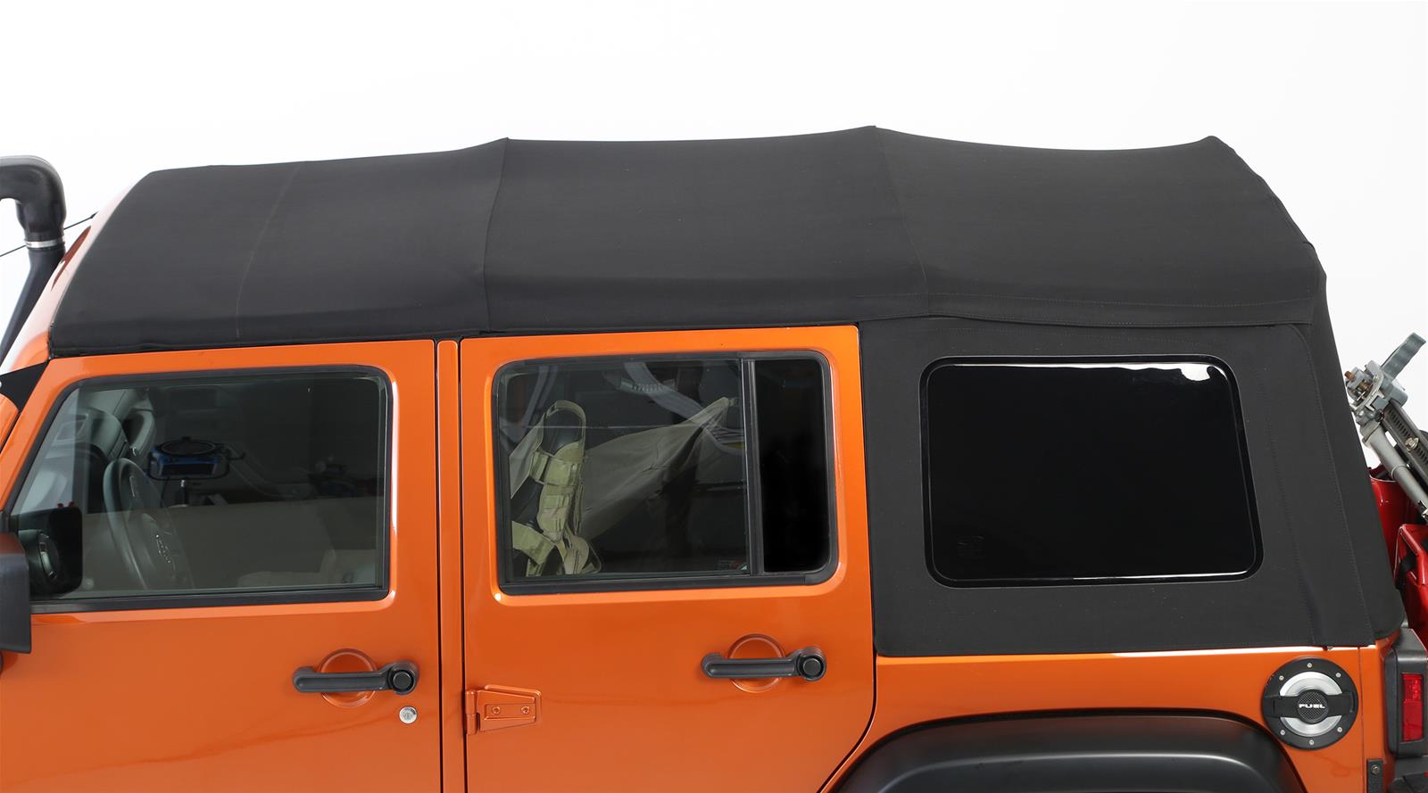 Smittybilt Bowless Combo Tops S/B9073235 Soft Top, Top, Polymer Cloth, Black Diamond, Tinted Windows, Jeep, For Existing Soft Tops, Each thumbnail 6