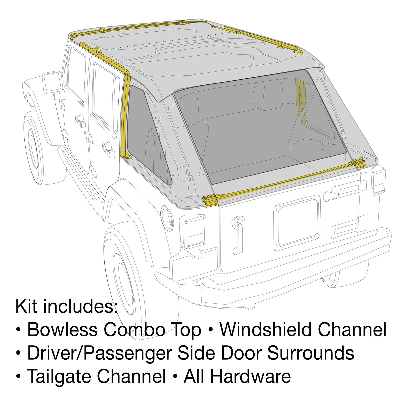 Smittybilt Bowless Combo Tops S/B9083135K Top-Soft thumbnail 2