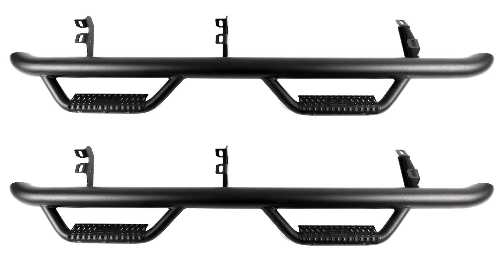 Smittybilt Nerf Steps F2172B-TX Bars and Truck Steps, Steps, Steel Tube, Black Powdercoat, Textured Finish, Direct Fit, Wheel-to-Wheel, Ford, Pair