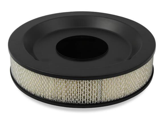Holley Sniper Air Cleaner Assemblies 120-541 Assembly, Sniper, 14 in. Diameter, Round, Dropped, Steel, Black Finish, Embossed Logo, 4 in. Filter, Paper Element, Each thumbnail 5