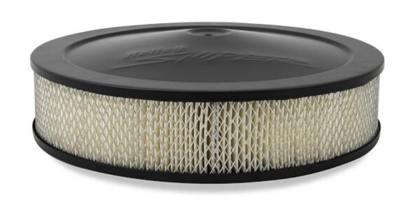 Holley Sniper Air Cleaner Assemblies 120-541 Assembly, Sniper, 14 in. Diameter, Round, Dropped, Steel, Black Finish, Embossed Logo, 4 in. Filter, Paper Element, Each thumbnail 6