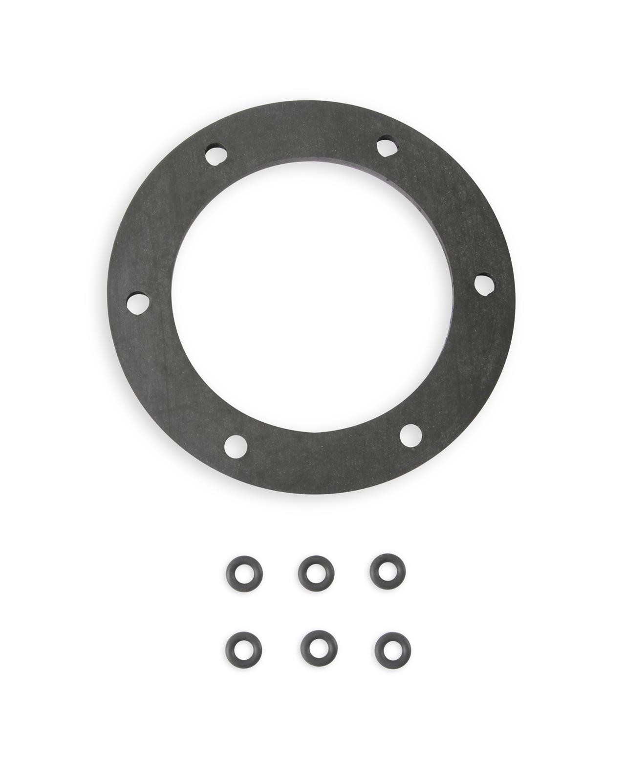 Holley Sniper Fuel Pump Hanger Gasket and O-Ring Kits 19-187 Gaskets, Sniper, Replacements, Viton Rubber, Black, 6 Hole, O-rings Included, Each thumbnail 5