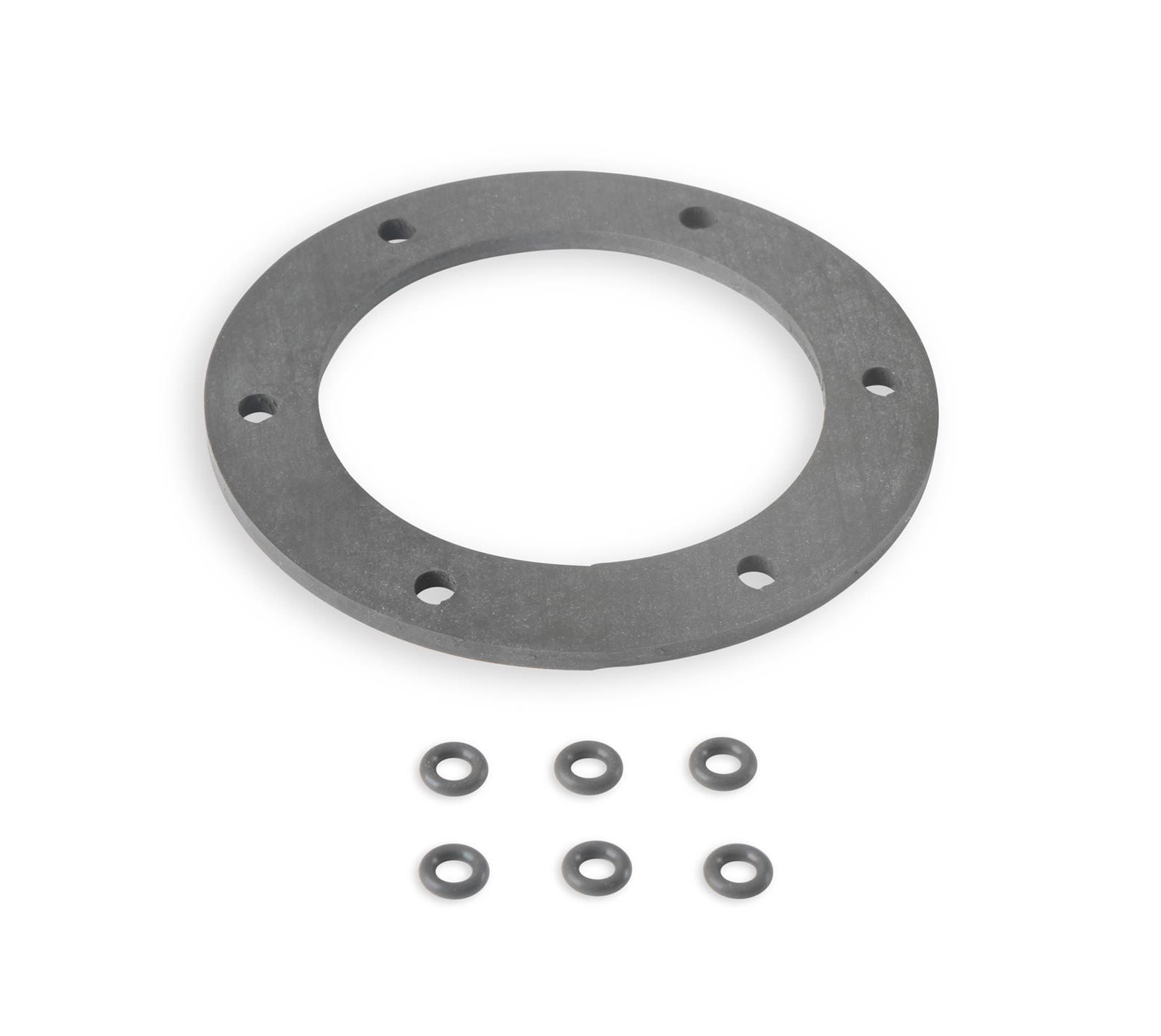 Holley Sniper Fuel Pump Hanger Gasket and O-Ring Kits 19-187 Gaskets, Sniper, Replacements, Viton Rubber, Black, 6 Hole, O-rings Included, Each