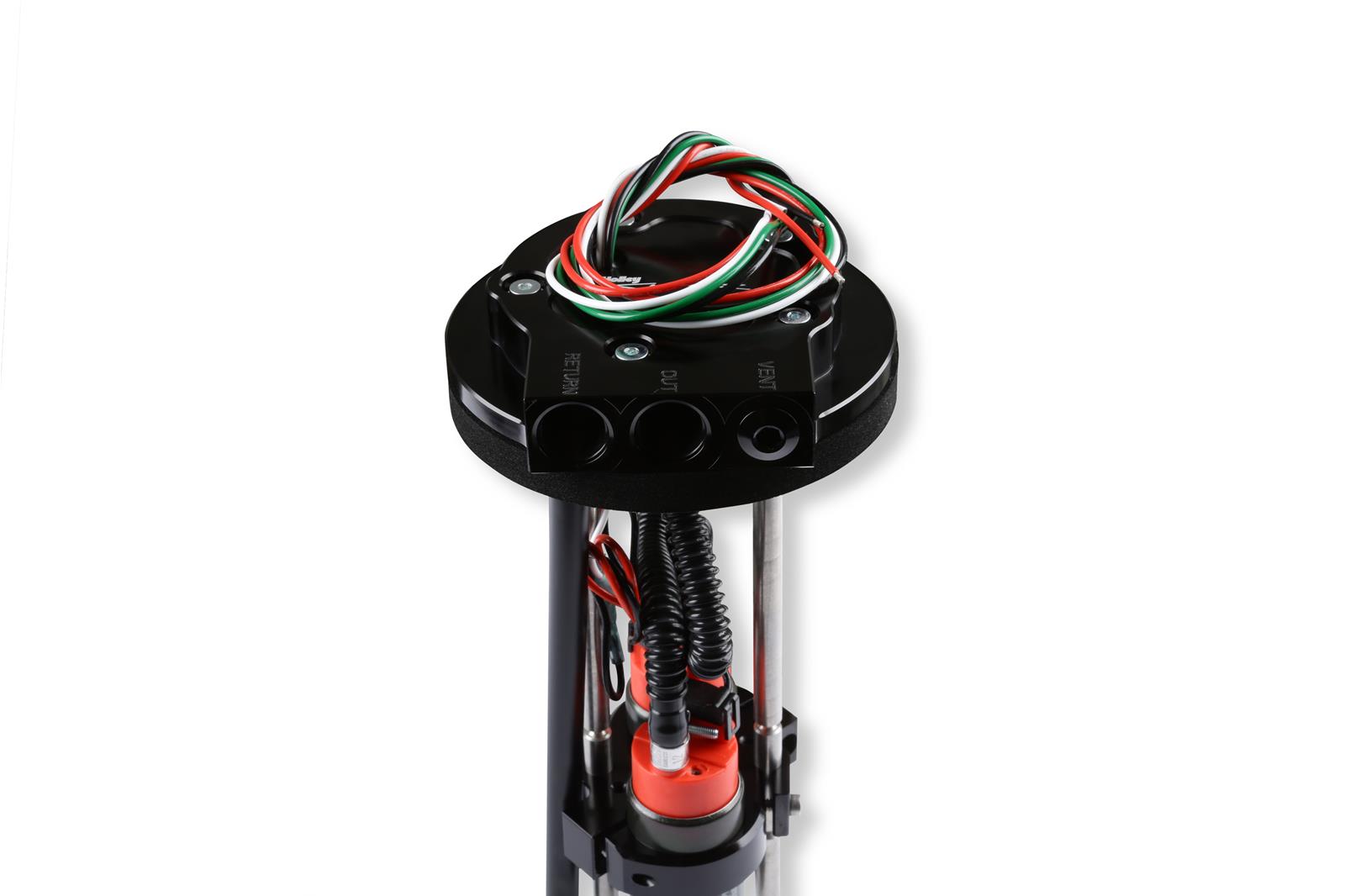 Holley Sniper In-Tank Retrofit Fuel Pump Modules 19-355 Pumps, Sniper, Twin Pump, In-Tank, 13.5 Volt, 180 gph, Manifold Ends, -8 AN O-ring, Female Thread, 7 in. Deep Tank Minimum, E85 Compatible, Each thumbnail 2