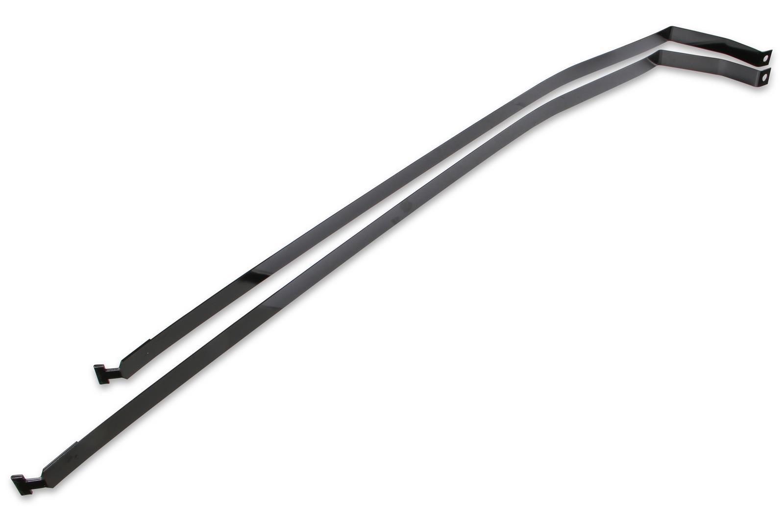 Holley Sniper Fuel Tank Straps 19-561 Straps, Sniper, Stock Replacement, Mounting Straps, Steel, Galvanized, Black, Dodge, Plymouth, Pair