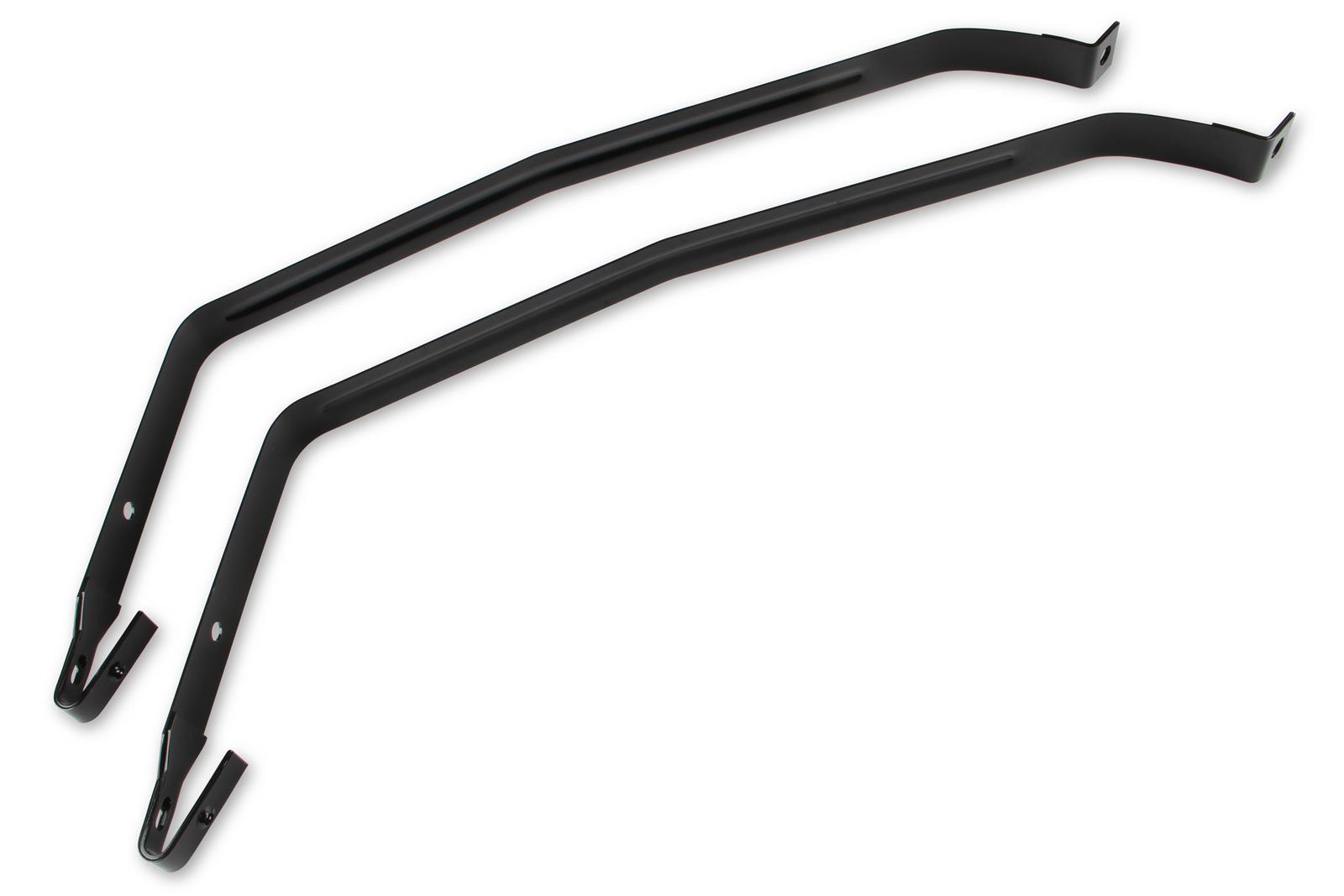 Holley Sniper Fuel Tank Straps for 1968 CHEVY II, 1969-1972 NOVA - 19-568 Straps, Sniper, Stock Replacement, Mounting Straps, Steel, Galvanized, Silver, Chevy, Chevy Nova, Pair