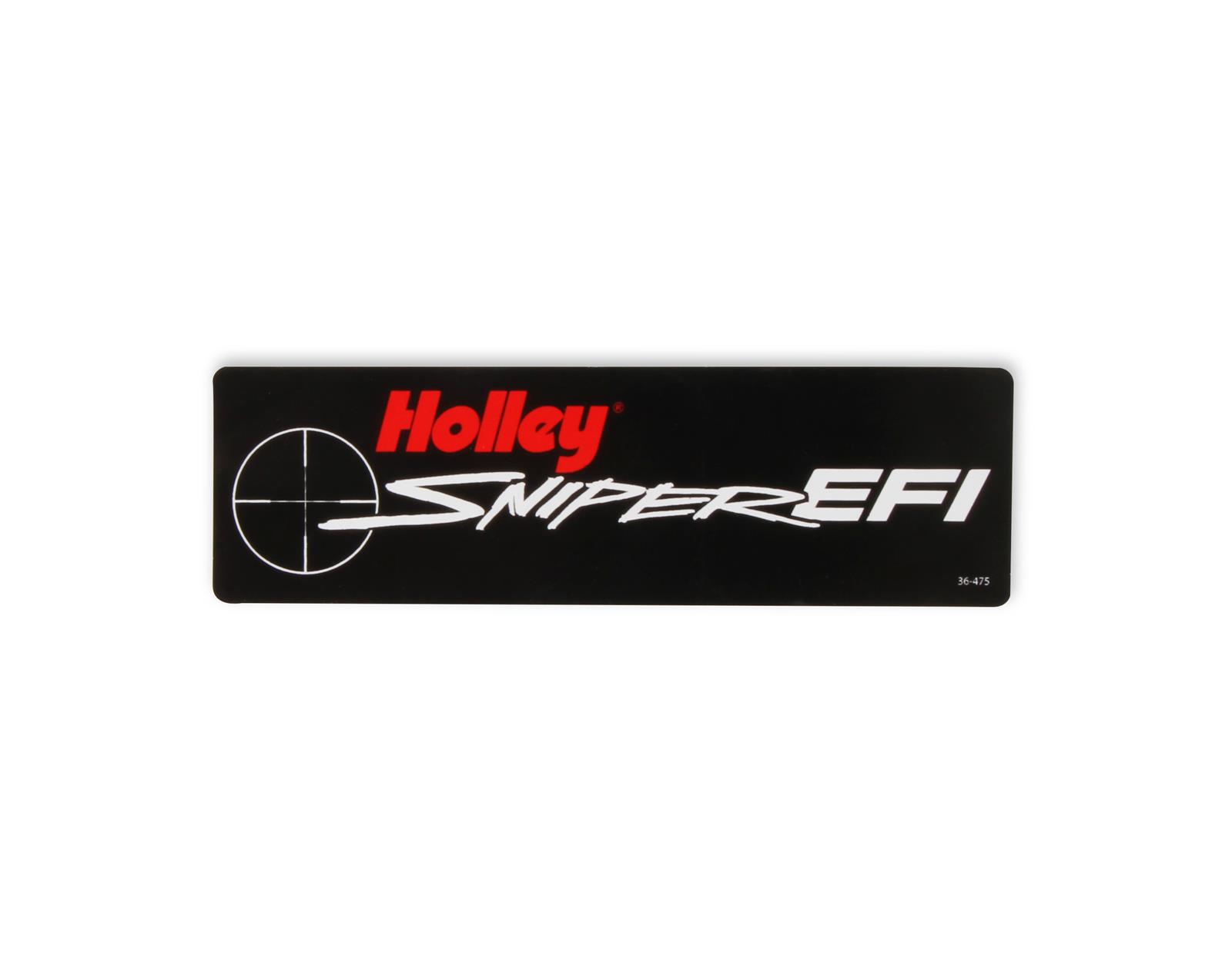 Holley Sniper EFI Decals 36-475 Decals, EFI, Vinyl, 5 in. Long, 1.500 in. Tall, Black Background, Red and White Letters, Adhesive, Each thumbnail 2